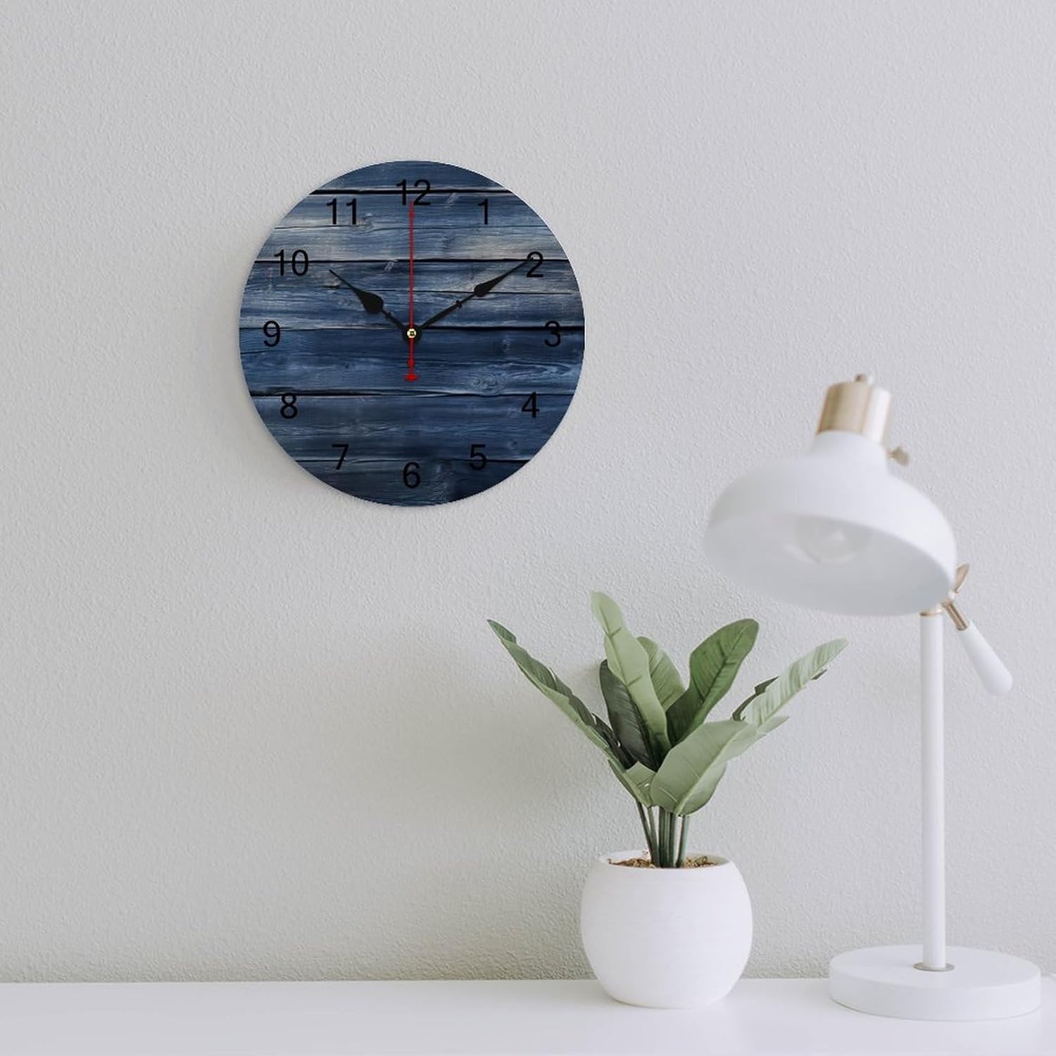 Relojes de pared de 12 pulgadas para sala de estar, reloj de pared silencioso a pilas, reloj de madera rústica de granja, fácil de leer, decoración