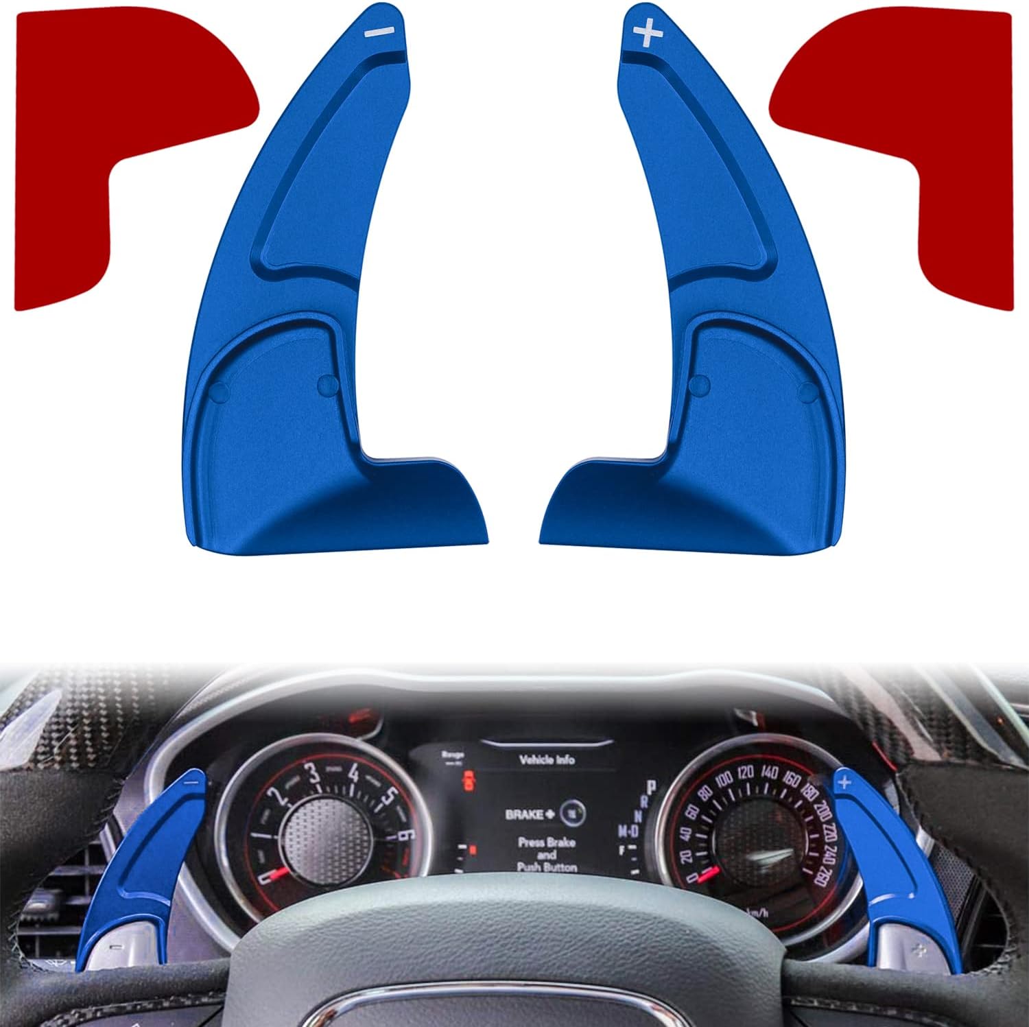 Cubierta de cambios de volante extendidos para Dodge Challenger Charger Durango RT & Scat Pack 2015-2021, para Jeep Grand Cherokee 2014-2021,
