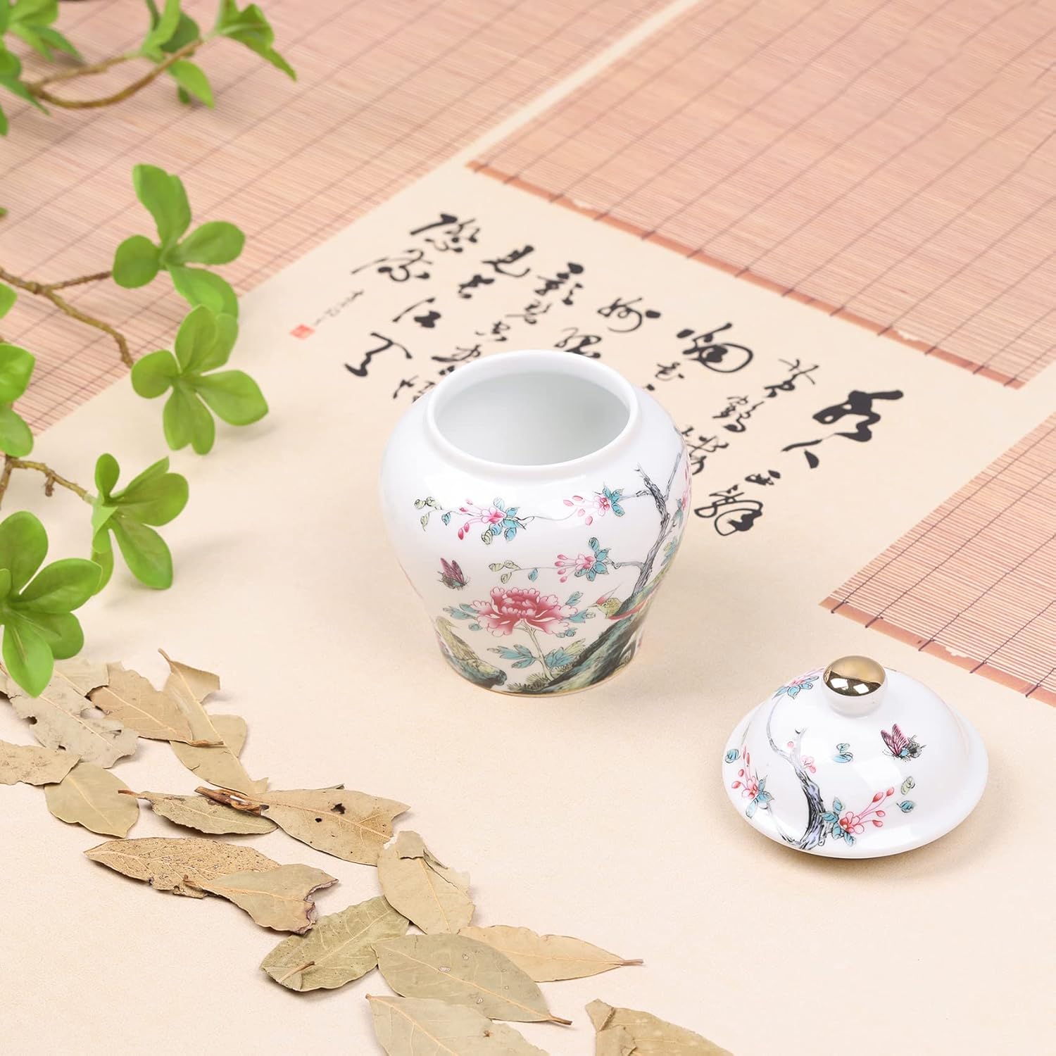 XINGYAN Chinoiserie – Mini tarros de cerámica de porcelana azul y blanca con tapa, estilo chino antiguo, estilo oriental, tarros decorativos y de