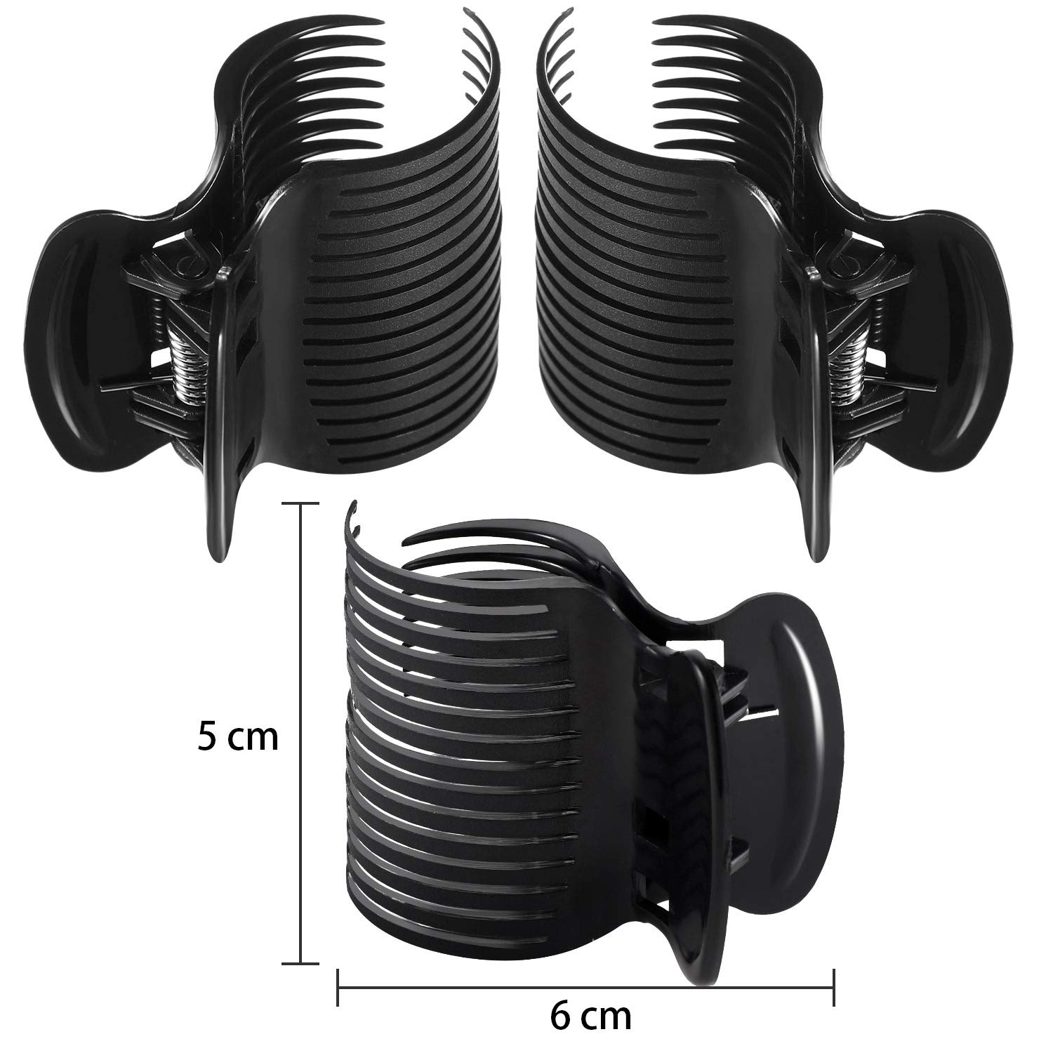 24 pinzas de rodillo caliente, rizador de pelo, clips de rodillo de repuesto para mujeres y niñas, estilo de sección de cabello (negro)