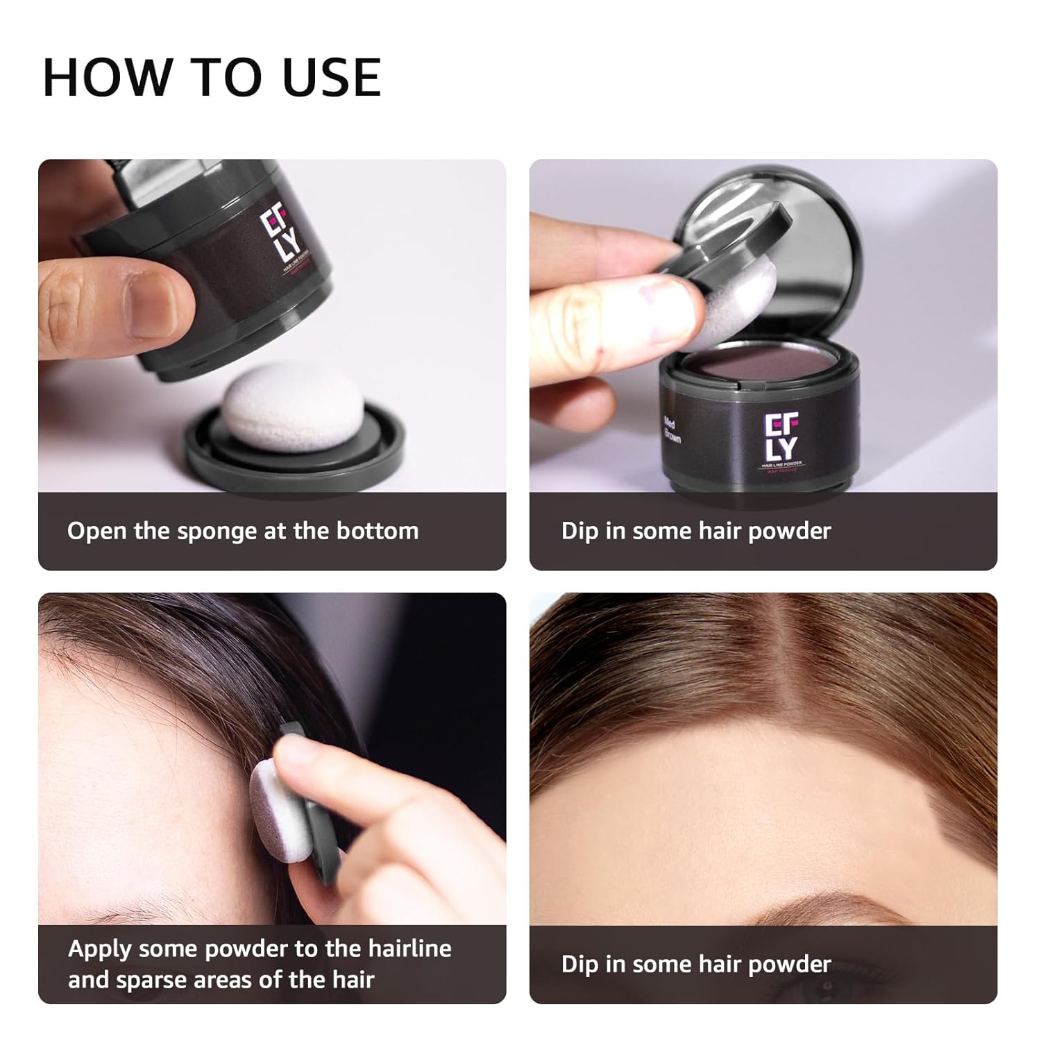 Raíz de retoque de cabello gris, sombra en polvo para cubrir la raíz de la línea del cabello en polvo para adelgazar el cabello, mujeres y hombres,