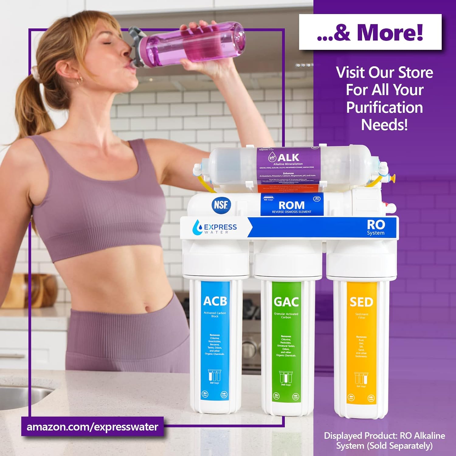 Express Water Filtro de agua de metal pesado para toda la casa  Sistema de filtración de agua de 2 etapas para toda la casa  KDF, filtros de carbono