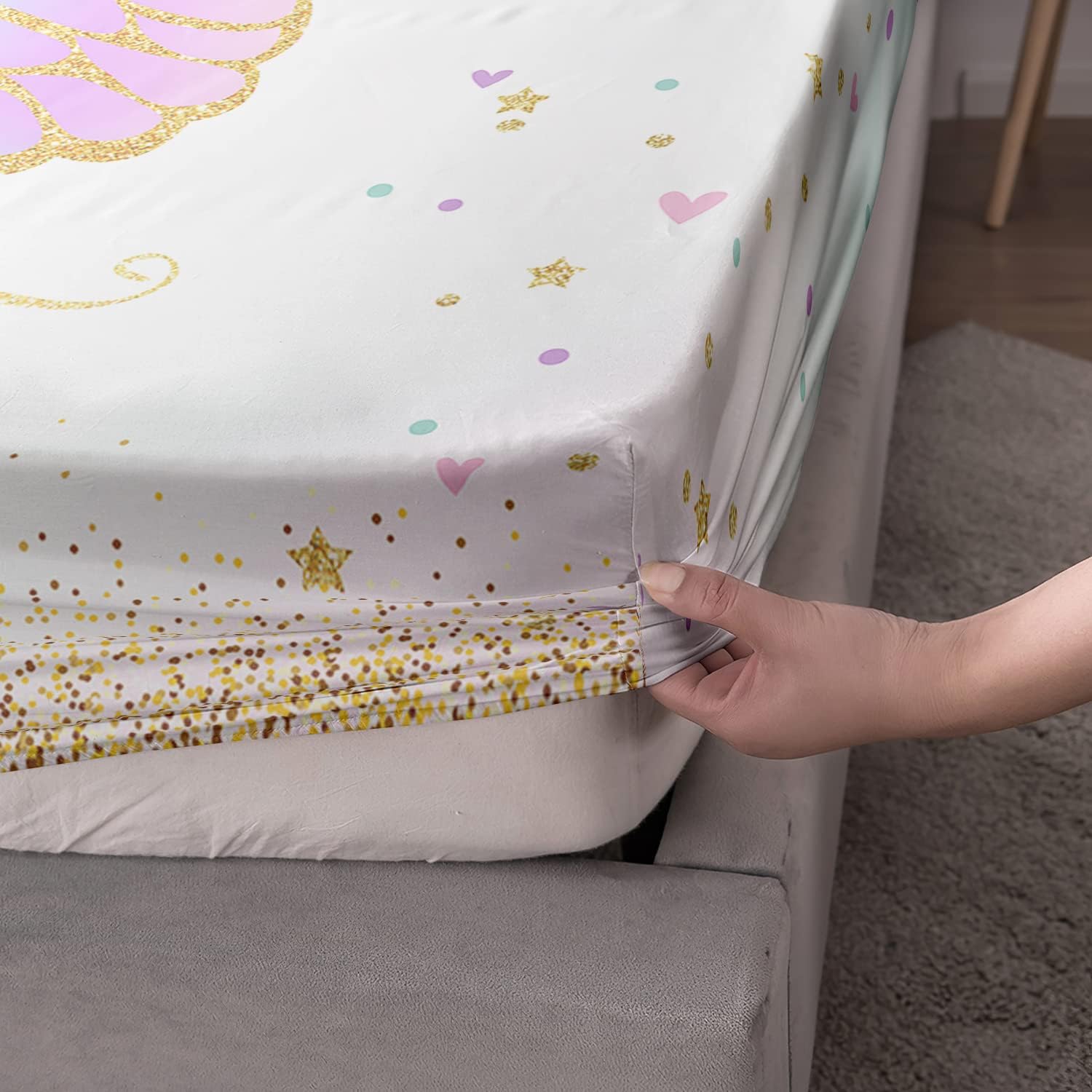 CVHOUSE Juego de sábanas bajeras de mariposa tamaño matrimonial, juego de ropa de cama de mariposas coloridas, 1 sábana encimera y 1 sábana bajera