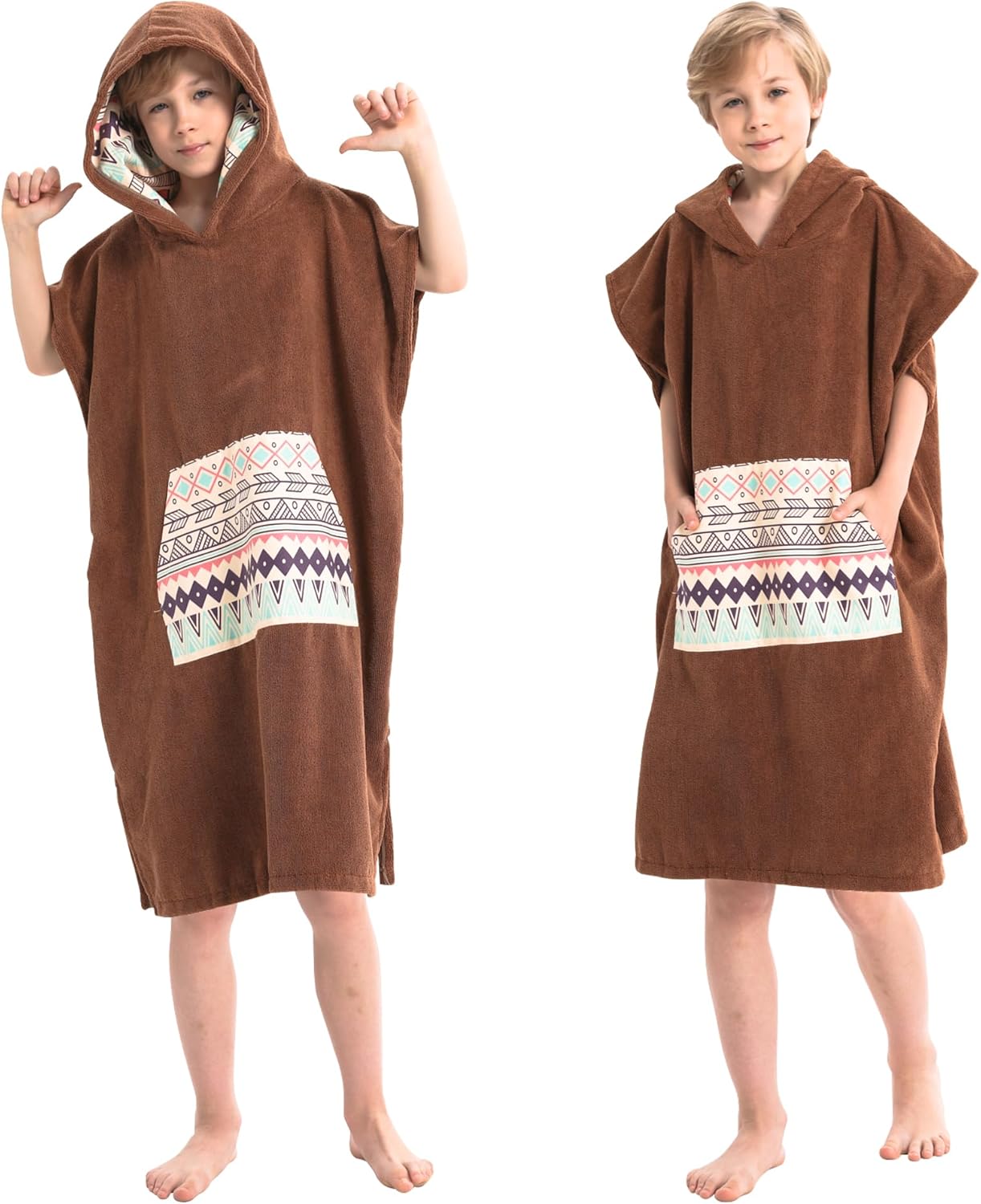 Rainleaf Poncho de surf para niños, toalla cambiadora de secado rápido, toalla de playa con capucha y bolsillo frontal, toalla de microfibra cálida