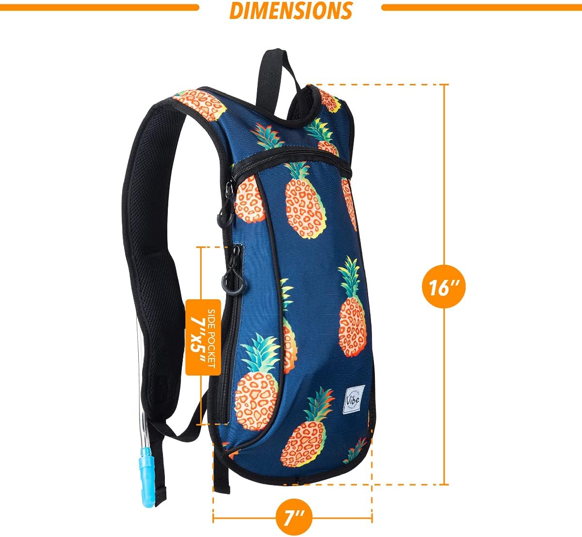 Vibe Festival Gear Mochila de hidratación con bolsa de agua de 2 L para mujeres, hombres, adolescentes y niños, Hydropack Hydro Sports, al aire