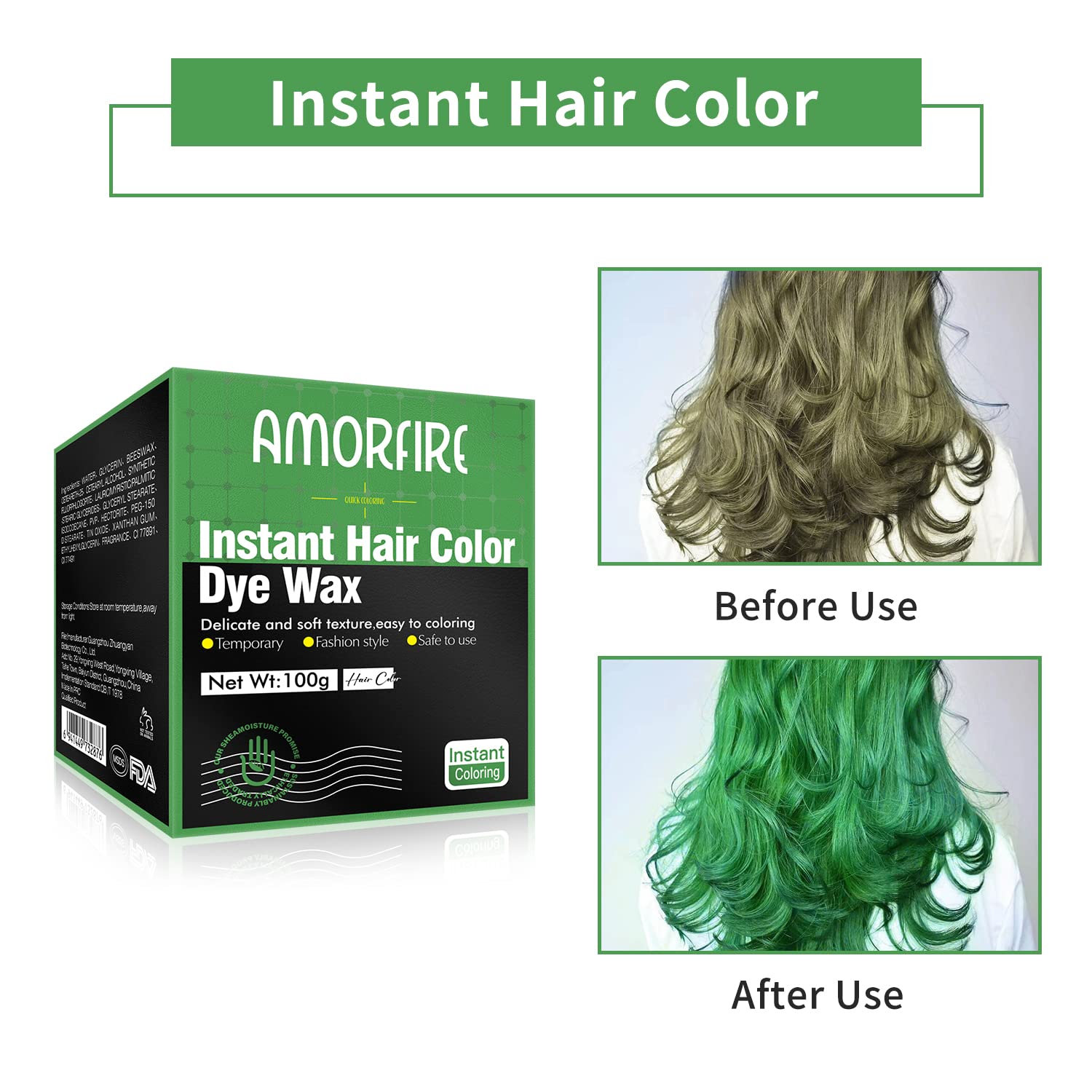 Color temporal para el cabello, tinte mágico para el cabello, color instantáneo, lavable e hidratante, modelado a la moda, colorido, cera de color