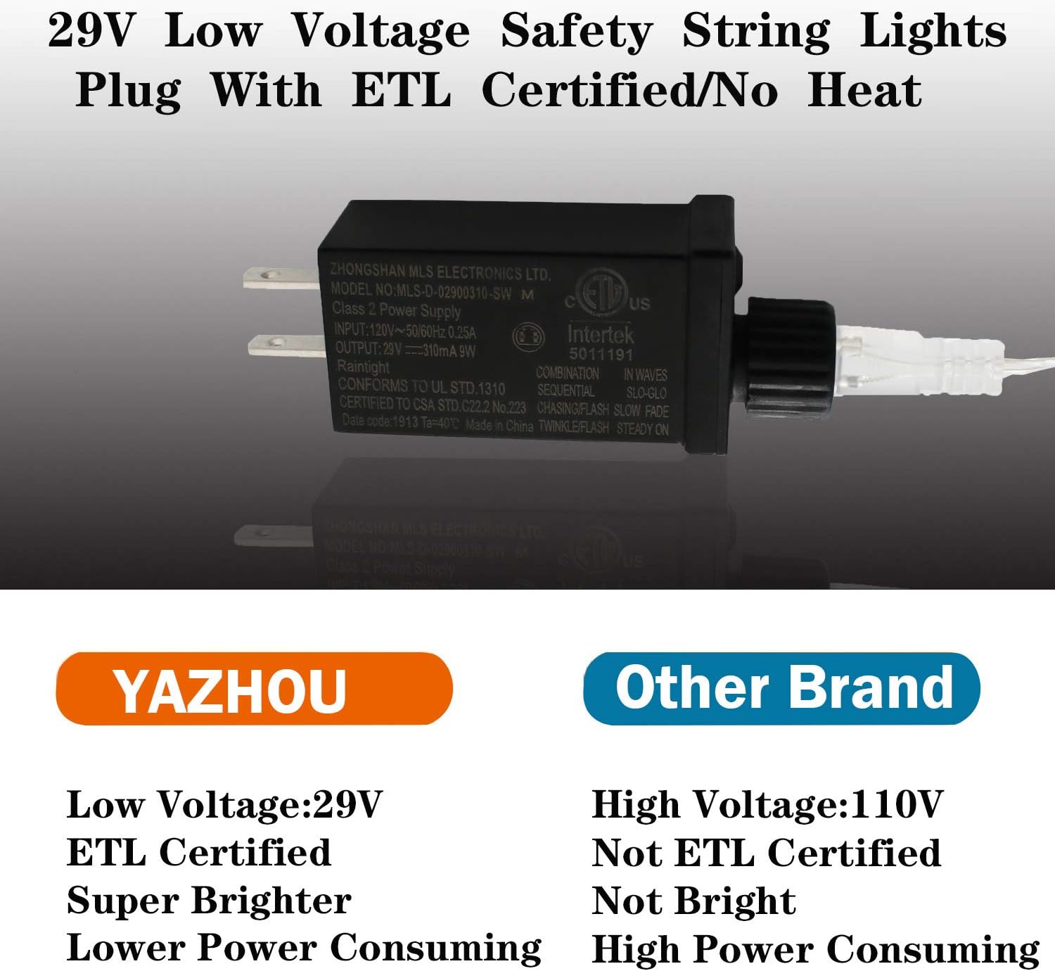 YAOZHOU Guirnalda de luces de Navidad para interiores y exteriores, IP44, impermeable, 196.8 pies, 600 LED, 8 modos, luces de decoración de hadas