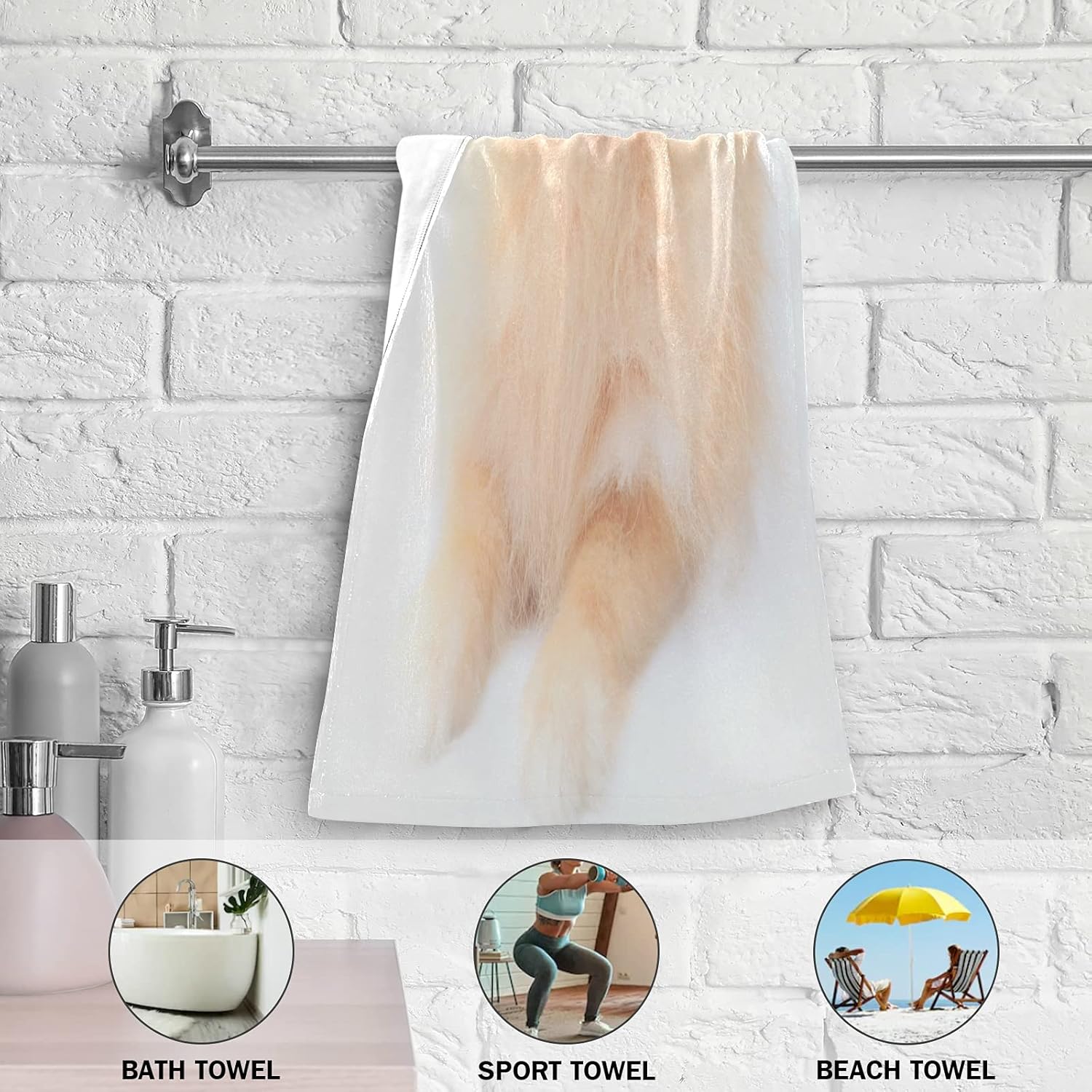 ALAZA Juego de 2 toallas de mano para perro, suaves, absorbentes, decorativas, para baño, gimnasio, hotel, spa, 28 x 14 pulgadas