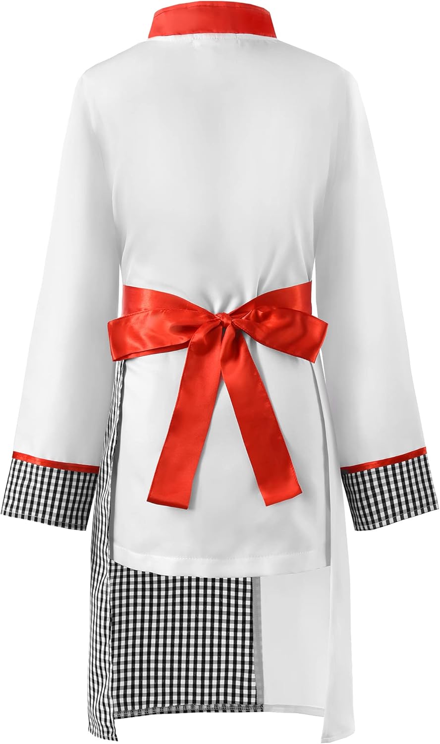 ReliBeauty Conjunto de disfraz de chef para niños y niñas, juego de rol con delantal desmontable