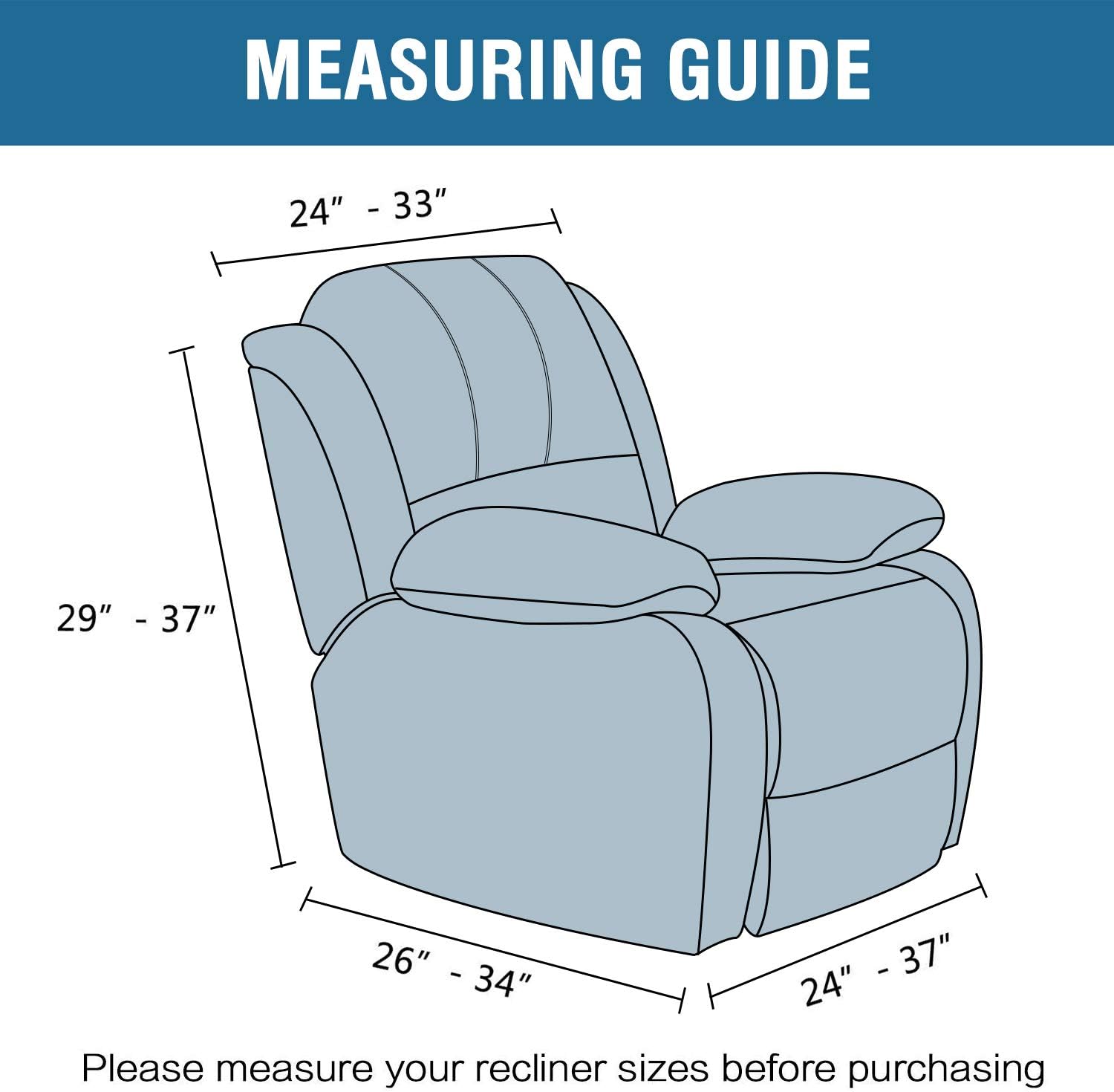 H.VERSAILTEX – Funda para sillón reclinable de terciopelo de 1 pieza, para sillón reclinable grande, protector de muebles de terciopelo suave de