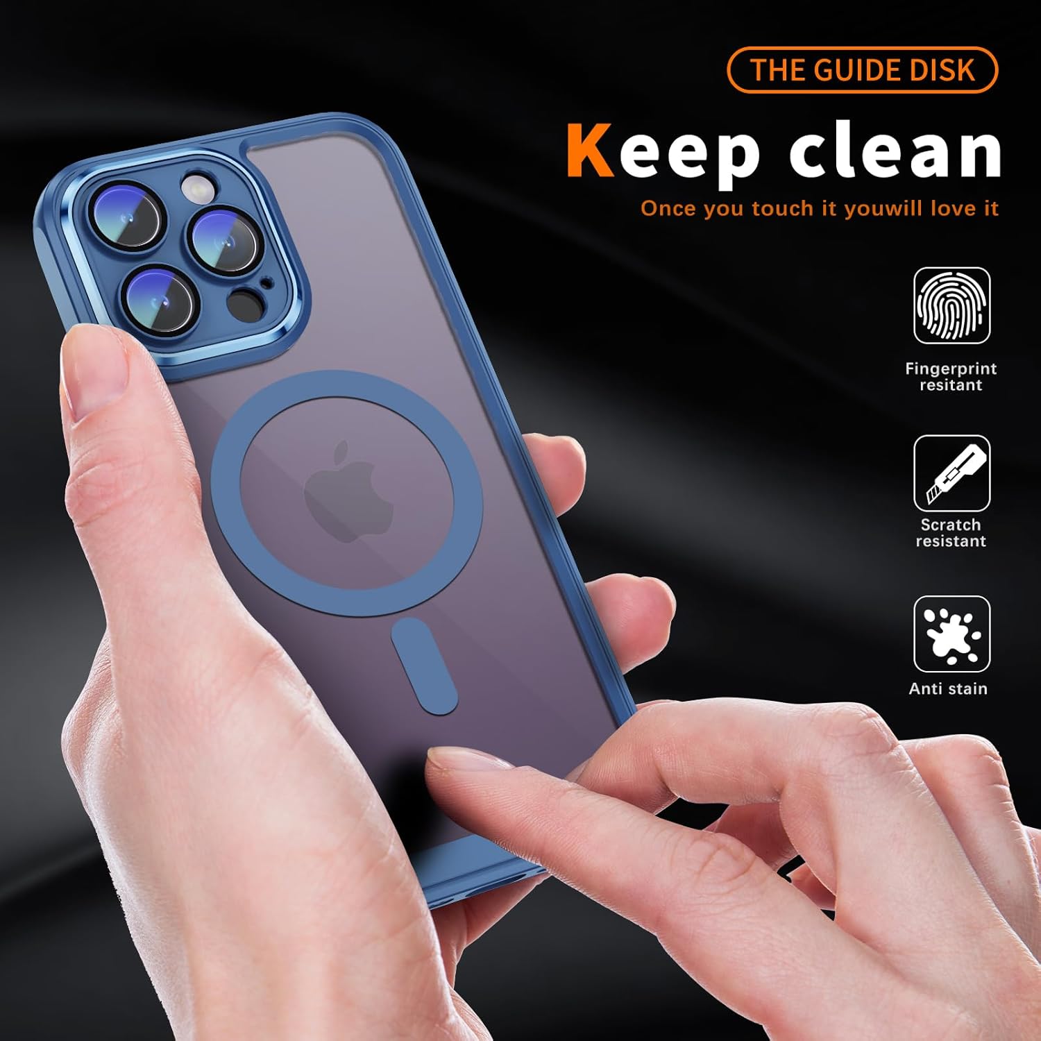 Funda para iPhone 15 Pro con protector de pantalla y protector de cámara, marco de silicona a prueba de golpes, carcasa trasera dura y transparente