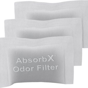 Absorbs – Tecnología de carbón activado natural, biodegradable para usar con iTouchless compartimento de tamaño estándar AbsorbX Odor paquete de 3, Absorbs – Tecnología de carbón activado natural, biodegradable para usar con iTouchless compartimento de tamaño estándar AbsorbX Odor paquete de 3,