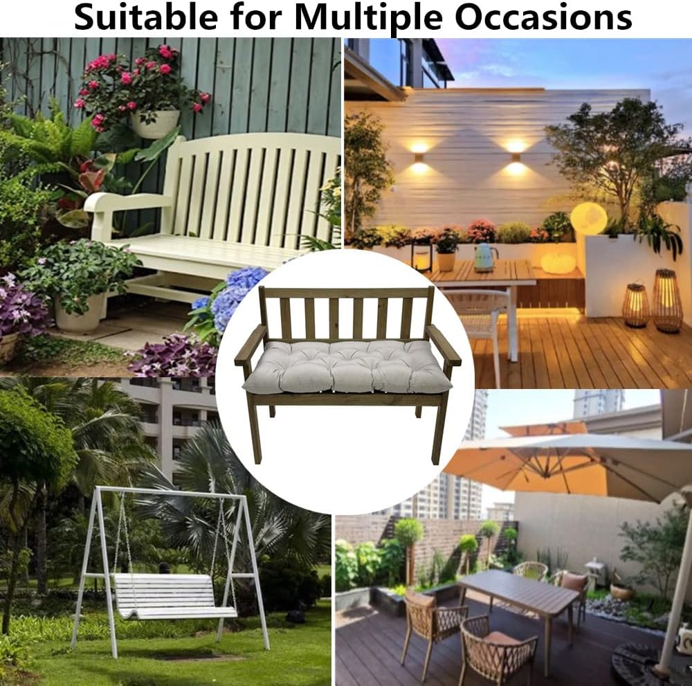SEAHOME Cojín de banco para interiores y exteriores, cojín de asiento impermeable para silla de exterior, cubículo, para tumbona, muebles de jardín,
