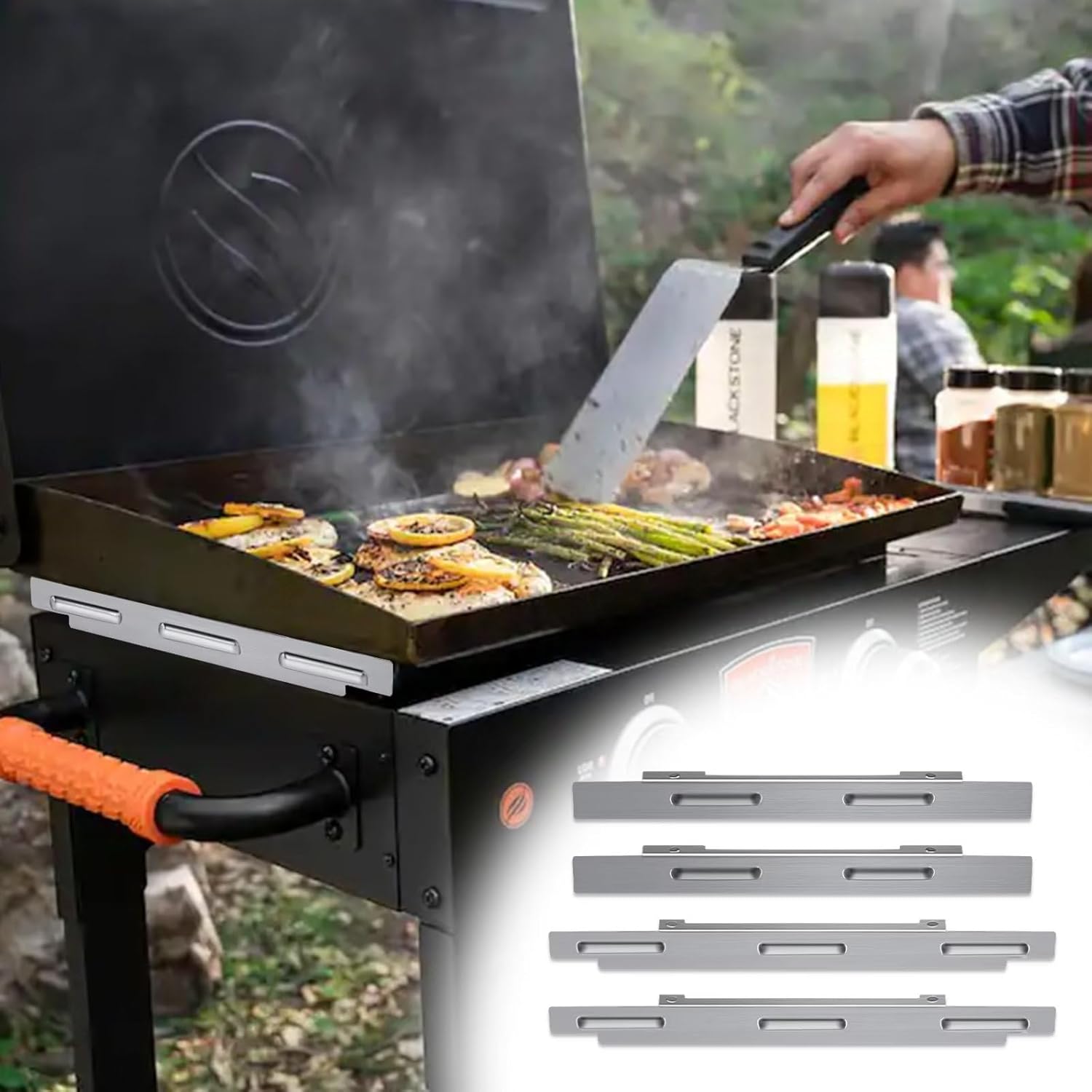 Protectores de viento para parrilla Blackstone de 36 pulgadas, accesorios de parrilla Blackstone, pantalla magnética de acero inoxidable, protege el