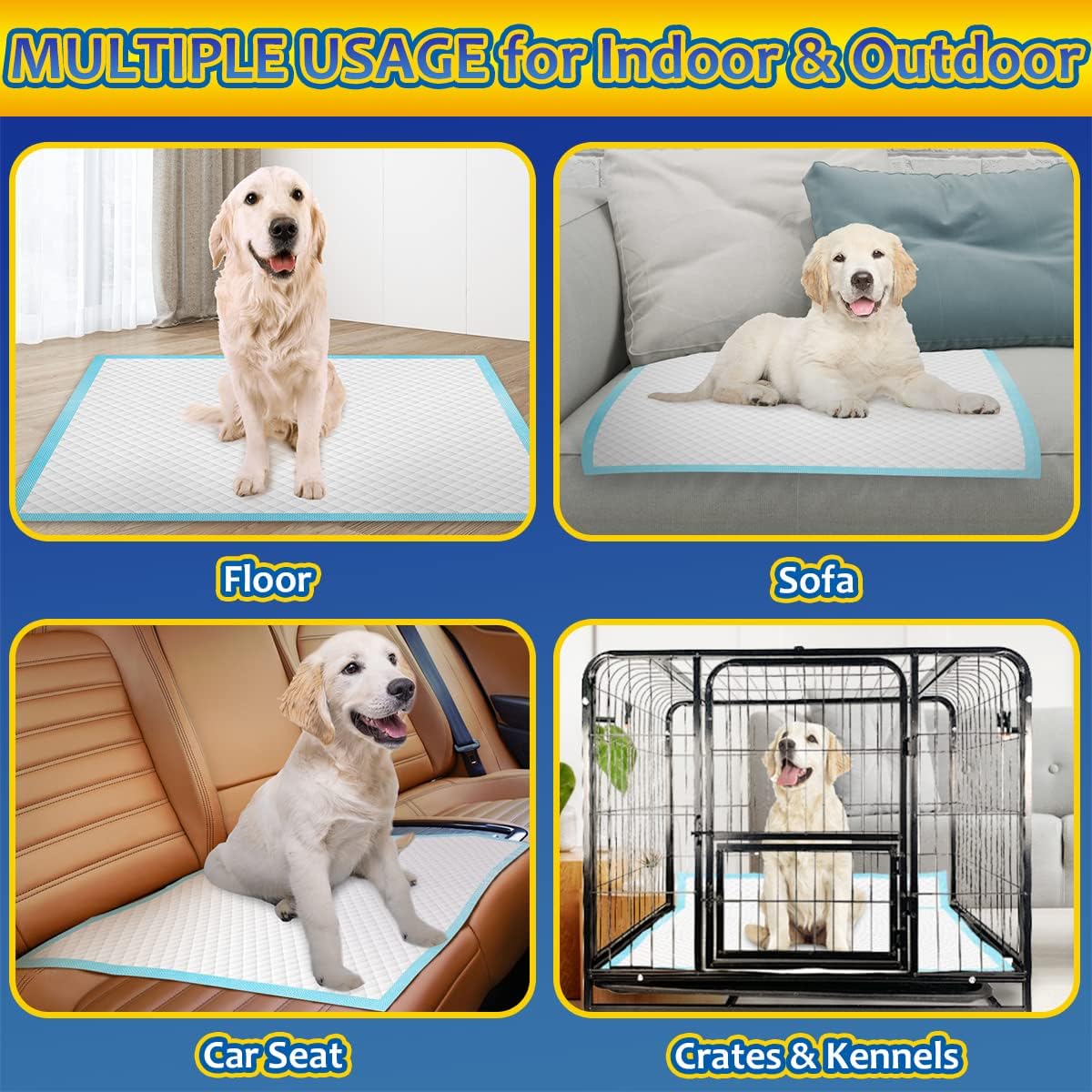 Almohadillas para orinar para perros, extra grandes, 80 unidades, almohadillas gruesas de entrenamiento para perros de 30 x 36 pulgadas,
