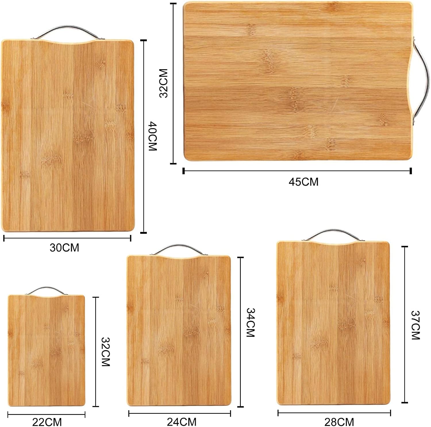 Tabla de cortar de bambú de alta calidad, tablas de cortar de madera multiusos rectangulares gruesas y duras para chef, cocina y uso profesional
