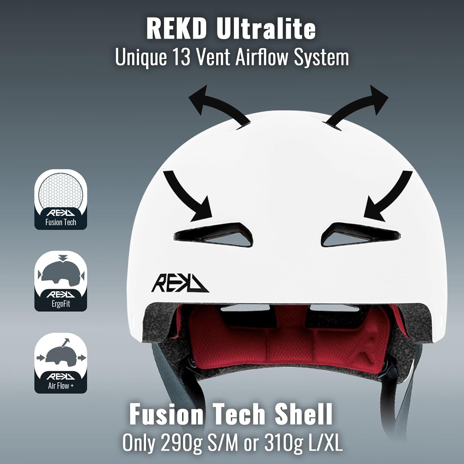 REKD Casco Ultralite  Ligero y protector para deportes de acción  Certificado EN1078 y CPSC  Ajuste personalizable  Logotipos de sello térmico en