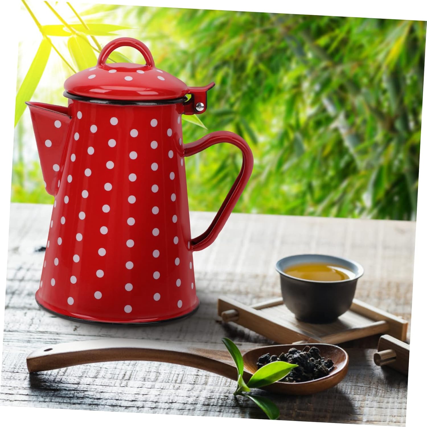 Cabilock Cafetera Expresso con mango de esmalte para cafetera expreso, hervidor de cerámica, jarras para beber, café camping
