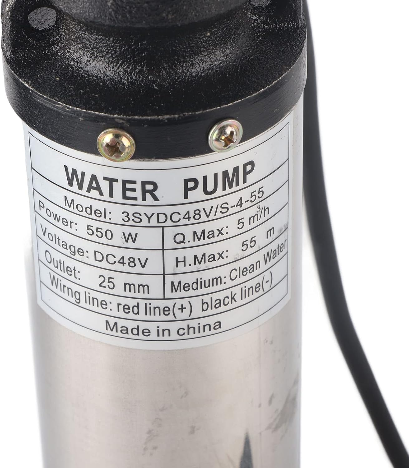 DC DeepWell Bomba, bomba de agua solar de gran flujo batería de elevación de alto motor de latón solar impulsor flotante S455 DC48V