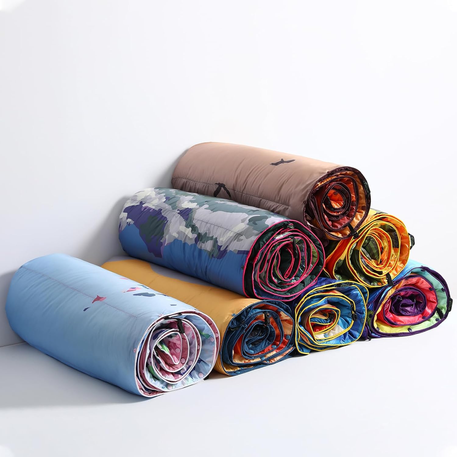 APSMILE Manta de plumón para exteriores  Manta de campamento extra cálida e hinchada  Impermeable, ligera, colcha plegable para campamento, viajes,