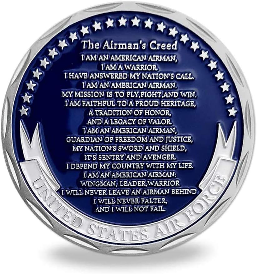 Moneda de desafío militar de la Fuerza Aérea de los Estados Unidos Airman’s Creed, regalo coleccionable para veteranos