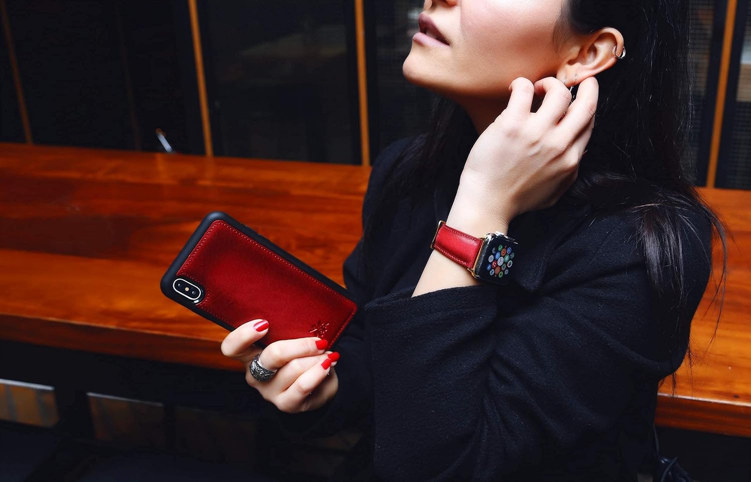Venito Cosa – Funda de piel tipo cartera compatible con Samsung Galaxy S9 Plus, 6.2 pulgadas, extra segura, con cubierta trasera acolchada (rojo