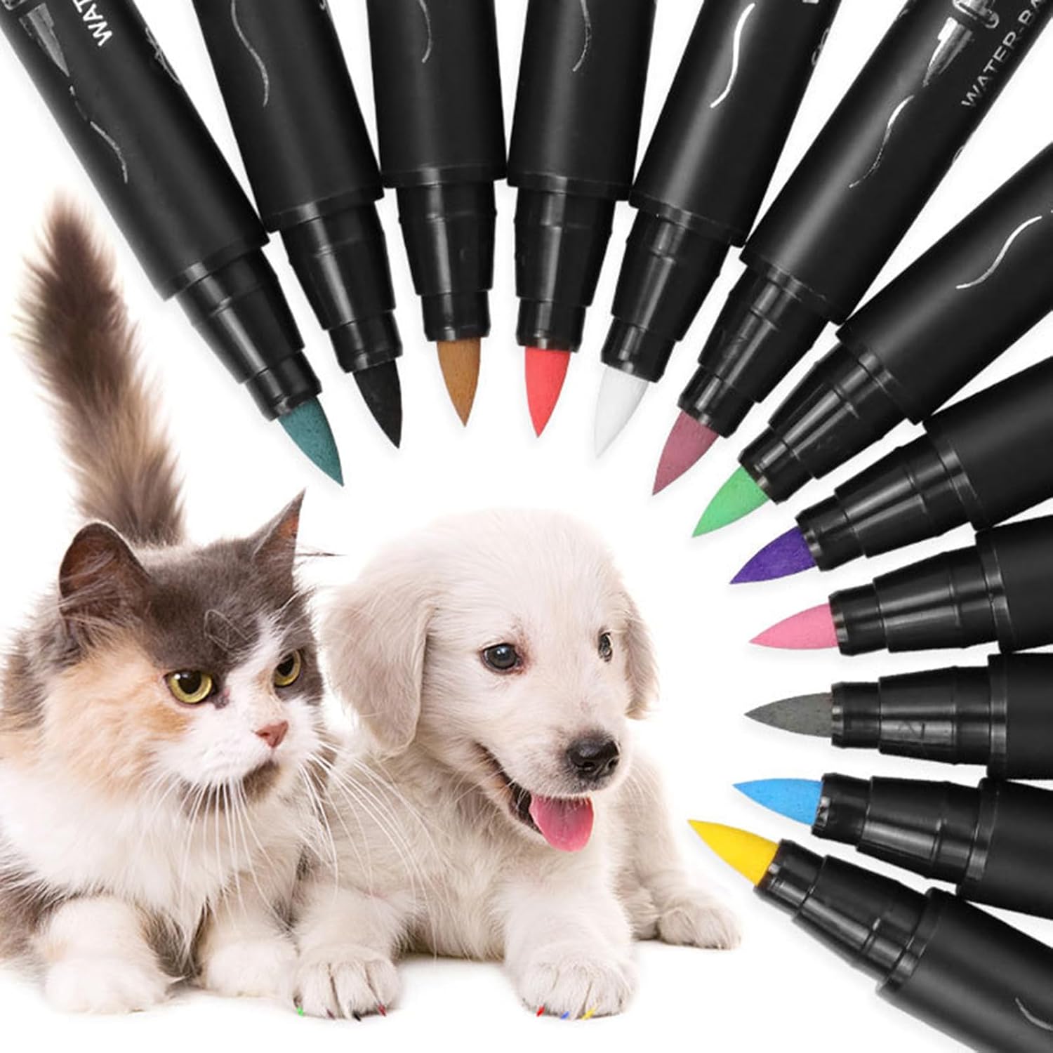 Juego de 12 esmaltes de uñas para perro, 12 colores, juego de esmaltes de uñas para mascotas, secado rápido, a base de agua, fácil de quitar