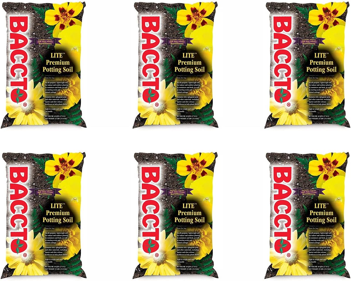1440 Baccto Lite Premium – Tierra para macetas para jardinería en interiores y exteriores, inicio de semillas, propagación y más, bolsa de 40