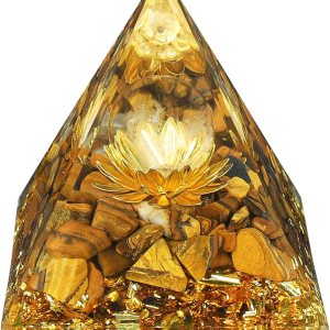 YATOJUZI Cristales de pirámide de orgón de 2.4 pulgadas, piedras preciosas de orgonita de ojo de tigre, chakras, reiki, para energía positiva, YATOJUZI Cristales de pirámide de orgón de 2.4 pulgadas, piedras preciosas de orgonita de ojo de tigre, chakras, reiki, para energía positiva,