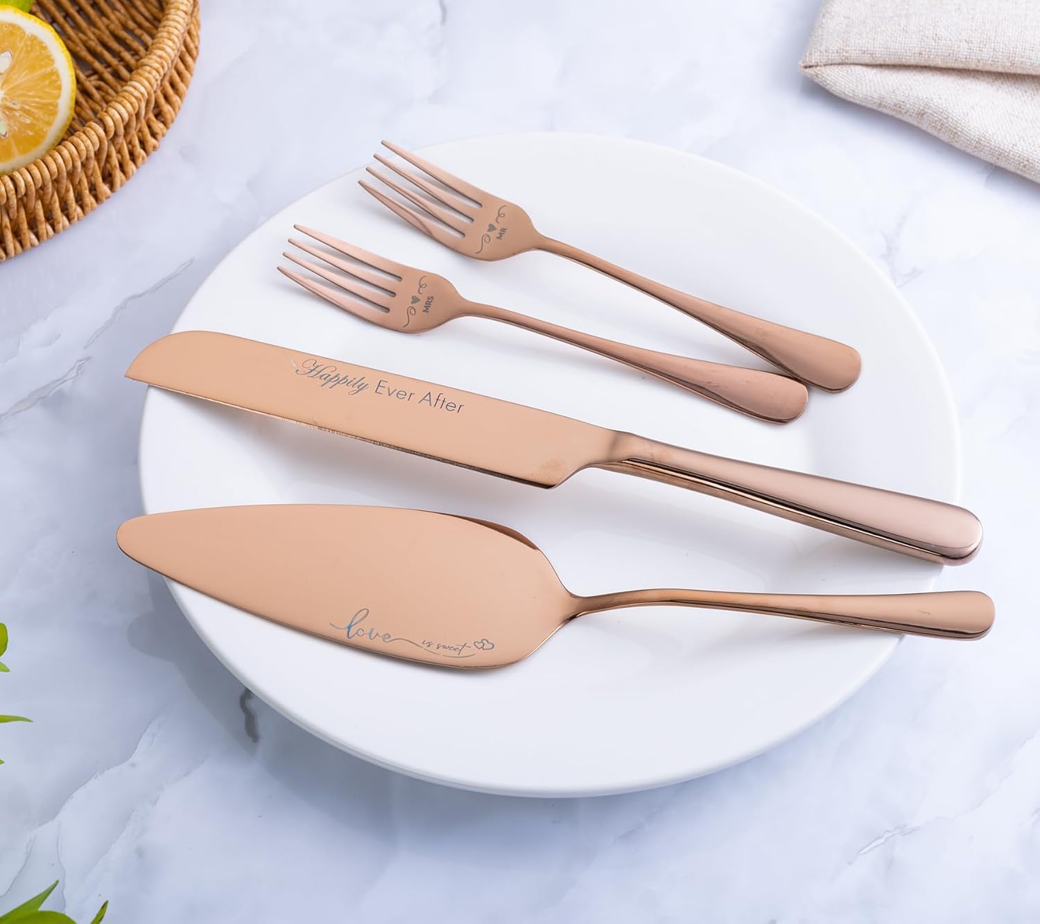 Juego de cuchillo y servidor para pastel de boda, juego de corte de pasteles para boda, tenedores de pastel y cortador de pasteles para cumpleaños,