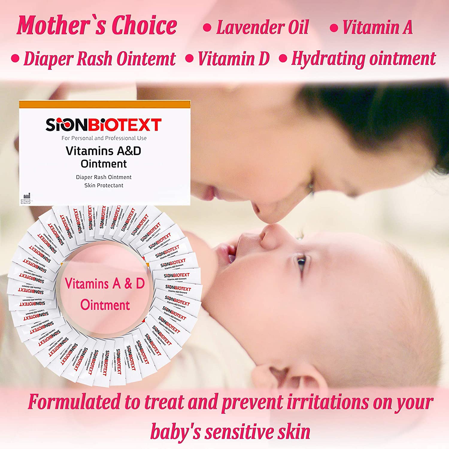 Ungüento A y D por Sion Biotext Baby Diaper Rash Vitamina A + D Crema curativa Original Hidratante Médico Terapia Intensiva Para Piel Seca e