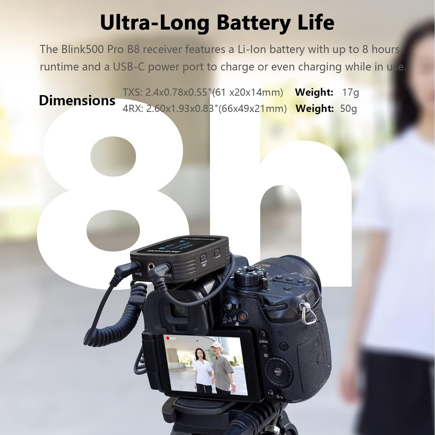 Saramonic Blink500 PRO B8 – Sistema de micrófono inalámbrico de 4 canales, solapa inalámbrica de 2.4G, 4 transmisores y un receptor para cámara