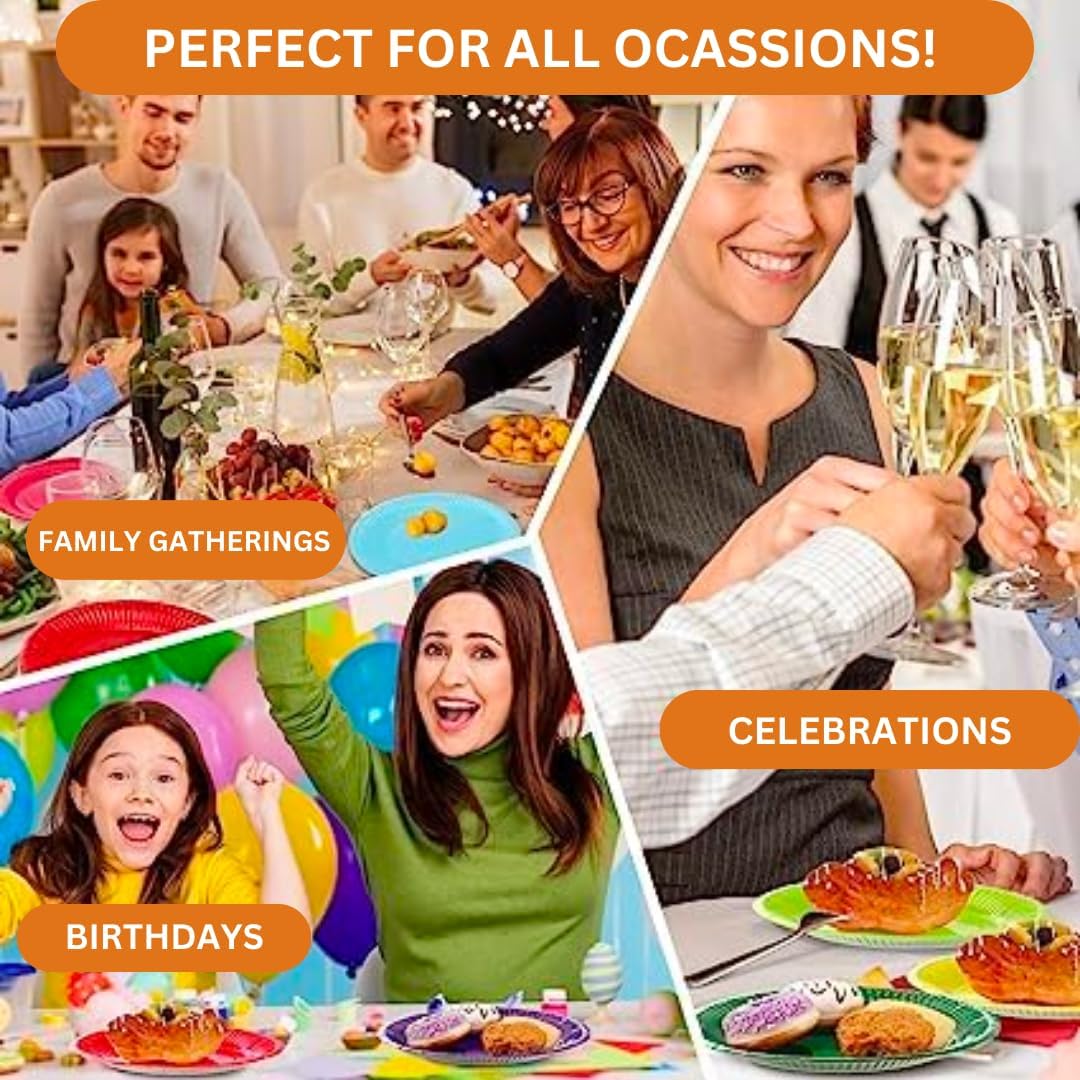 Platos de papel desechables ecológicos para fiestas, 9 pulgadas, colores surtidos, 20 unidades (blanco)