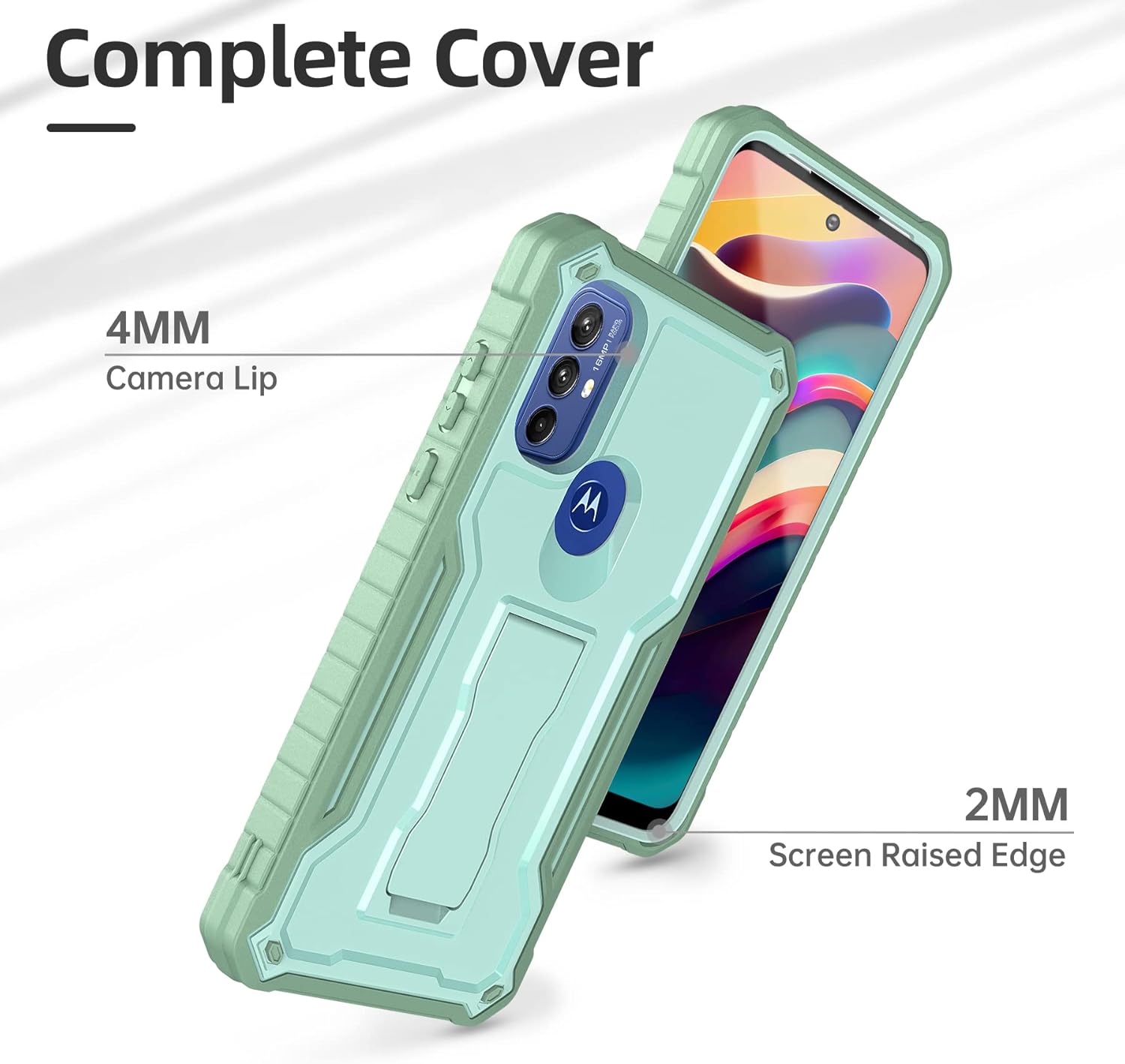 ExoGuard Funda para Moto G Play 2023, funda de goma resistente a prueba de golpes con protector de pantalla para teléfono Motorola G Play 2023,