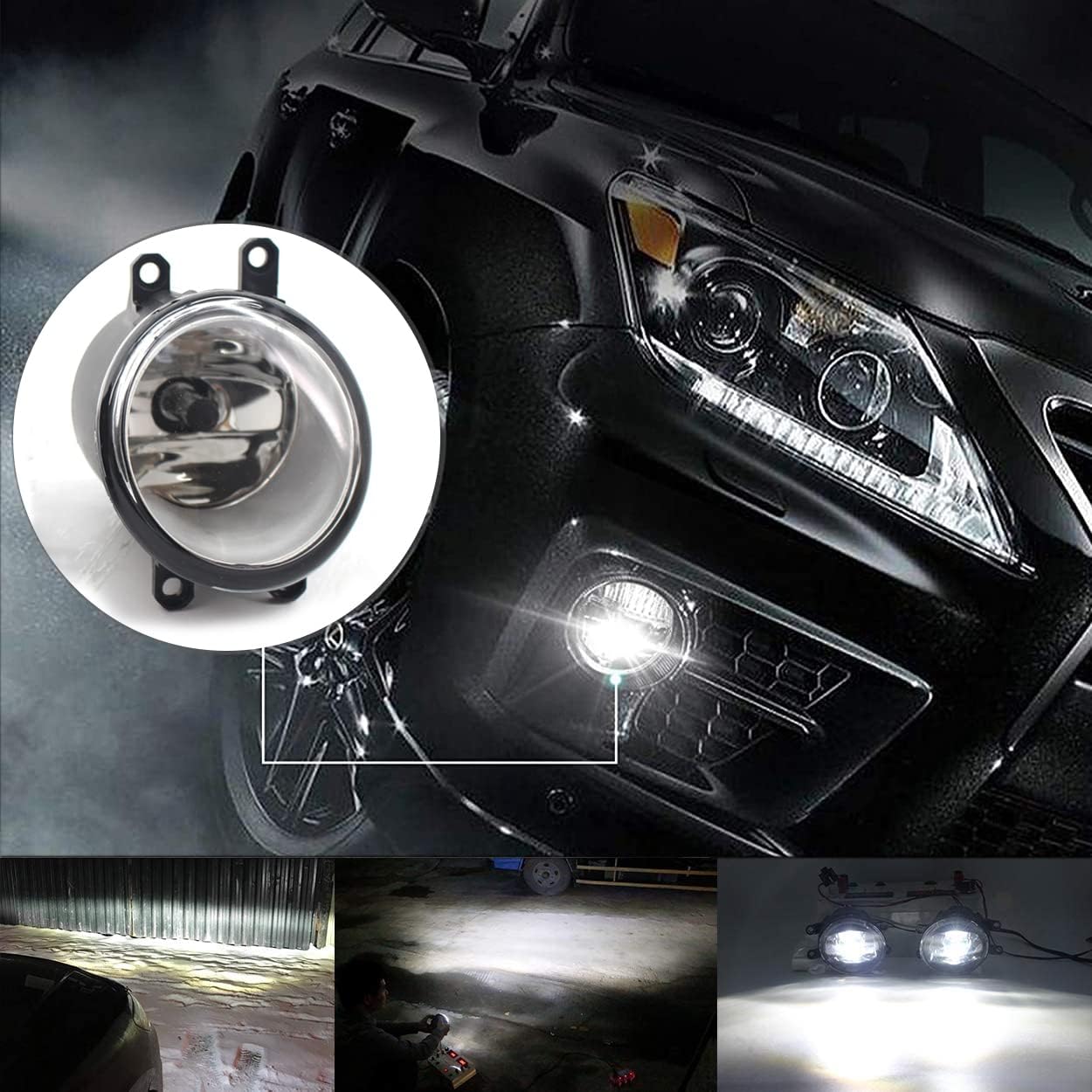 VISVIC Lente LED antiniebla de repuesto para Rav4 Yaris Solara Camry Avalon Highlander Corolla Matrix Venza Prius Lexus RX350 RX450h GS350 GS450h