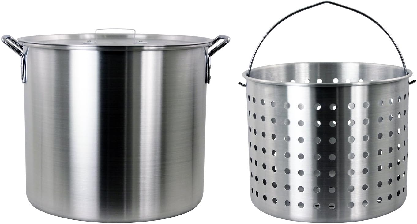 CHARD , Juego de olla de aluminio y cesta coladora perforada, 42 cuartos de galón