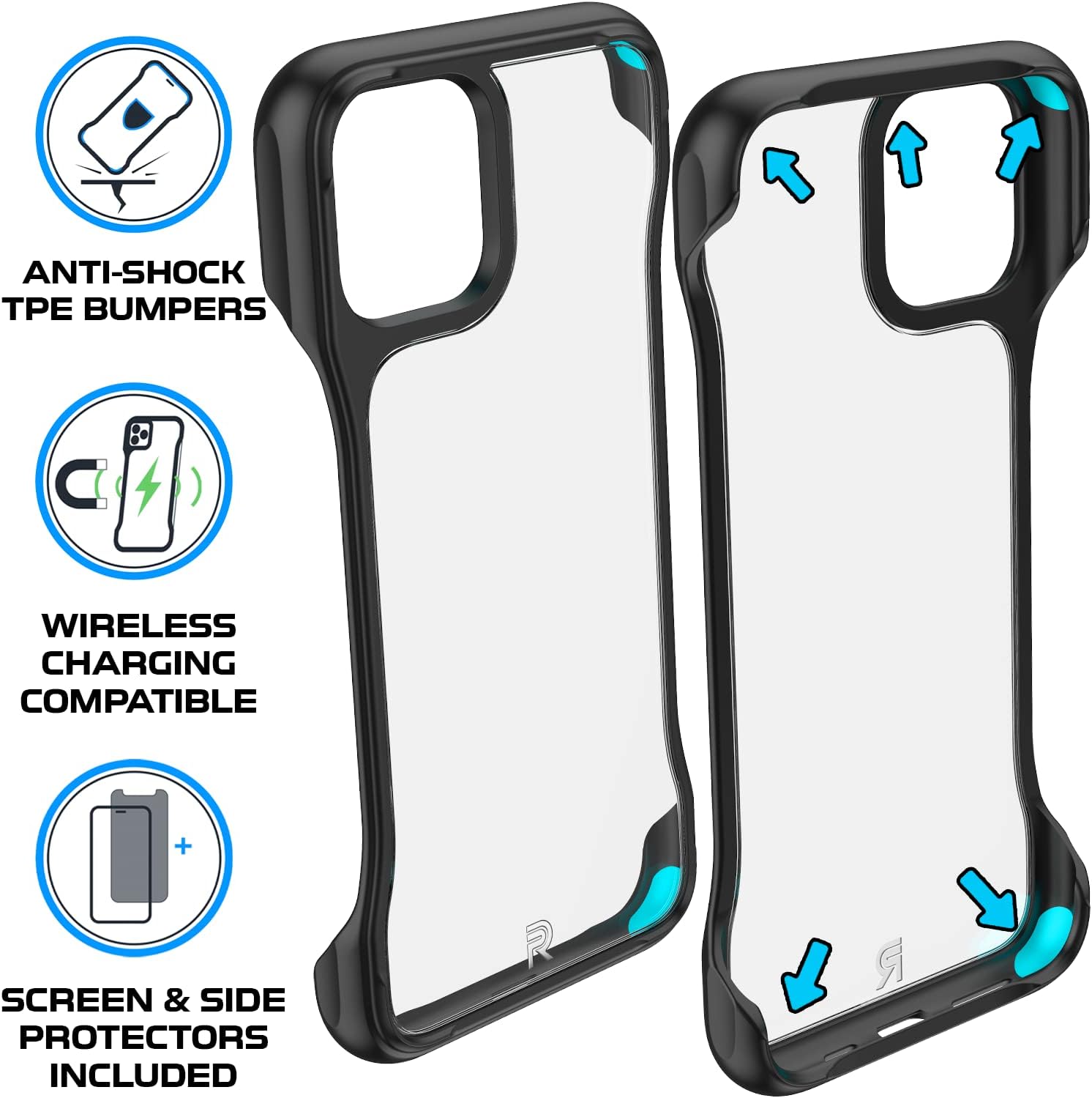 REBEL Funda transparente para iPhone 11 Pro Crystal Series Gen-1 Lados expuestos para mayor comodidad, no amarillea, antiarañazos, a prueba de