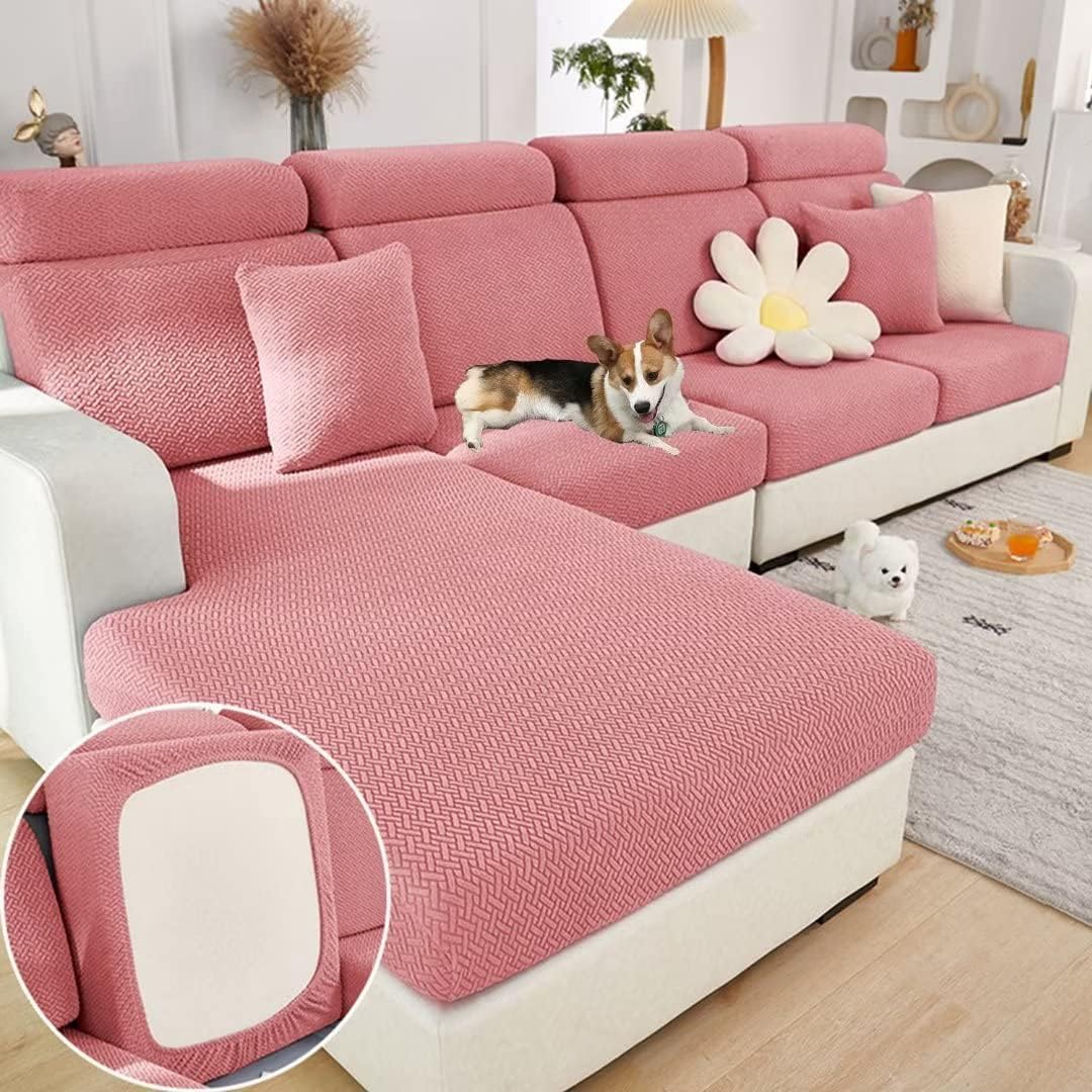 Funda de sofá mágica elástica para sofá seccional en forma de L resistente universal antideslizante cojín sofá chaise lounge, funda protectora de