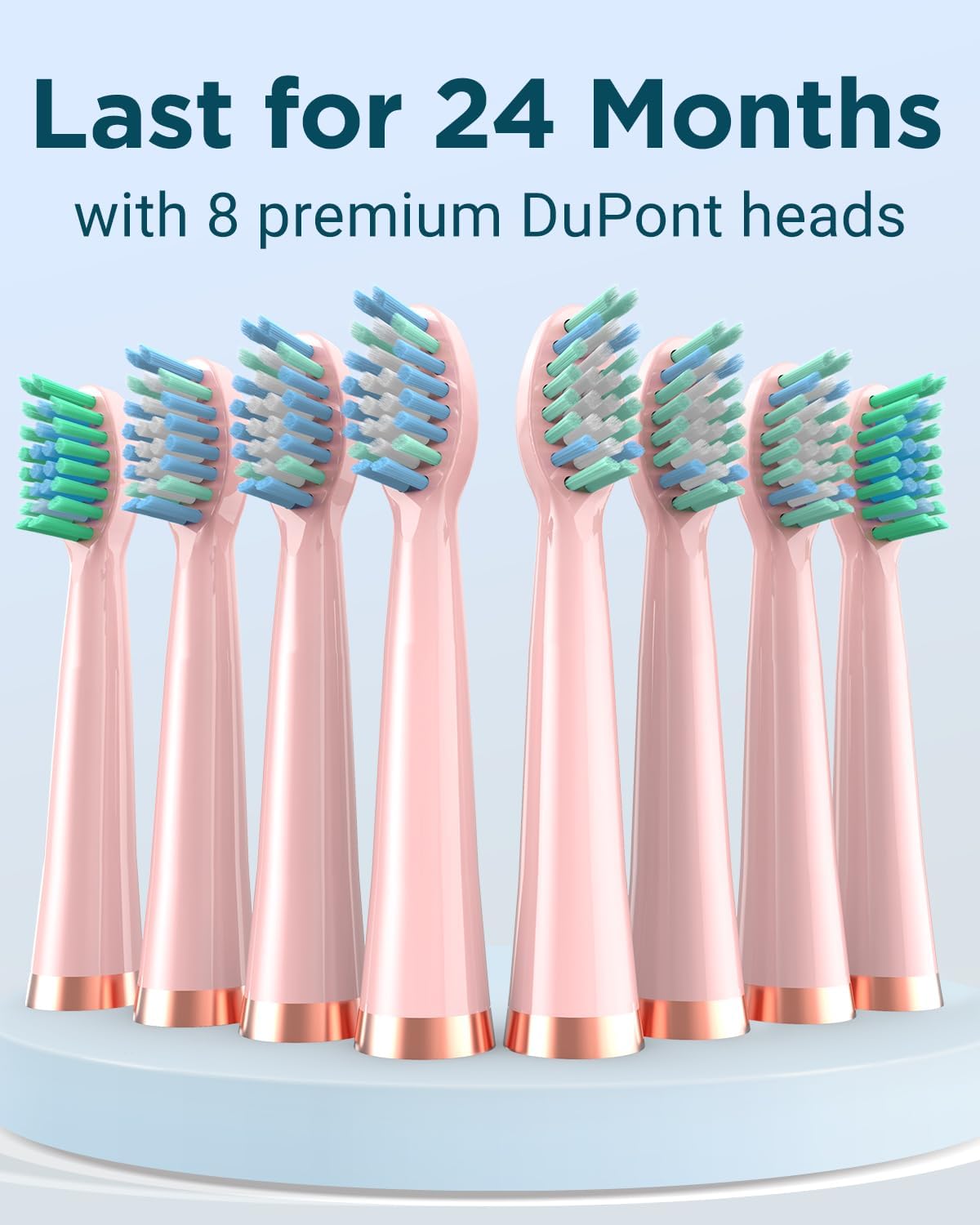 Cepillos de dientes eléctricos recargables Sonic para adultos con 8 cabezales de cepillo y estuche de viaje, blanqueamiento de dientes, cepillo de