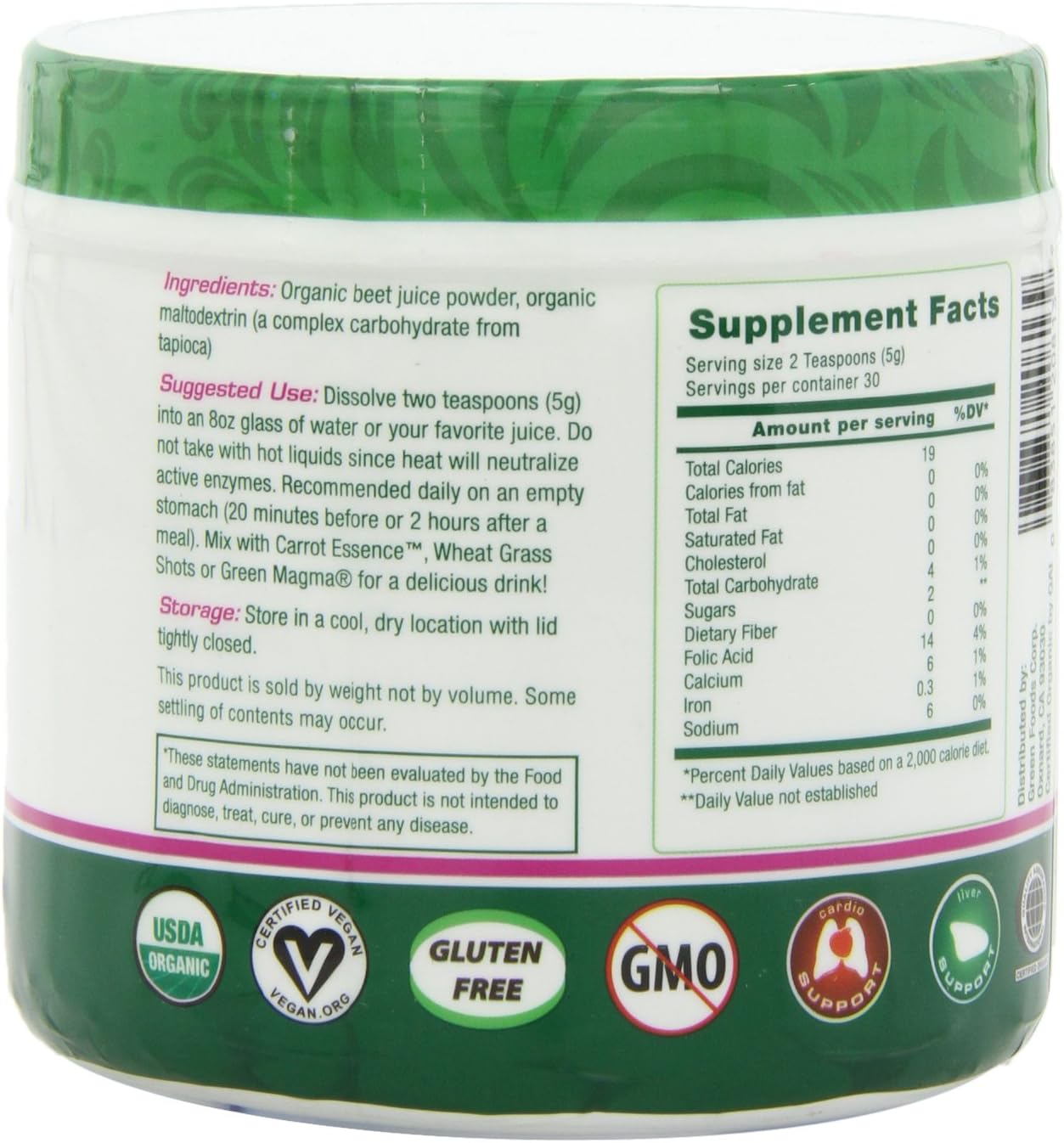 Green Foods Esencia de remolacha, 5.3 onzas