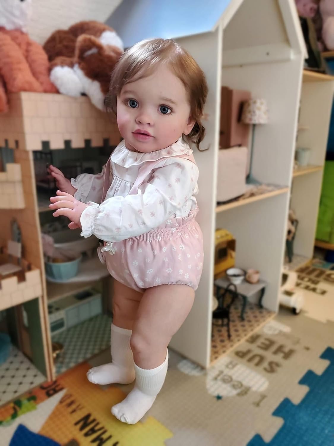 iCradle Muñeca de bebé Reborn de 26 pulgadas, muñeca de princesa recién nacida, realista, de vinilo suave, de aspecto real, muñeca de bebé recién