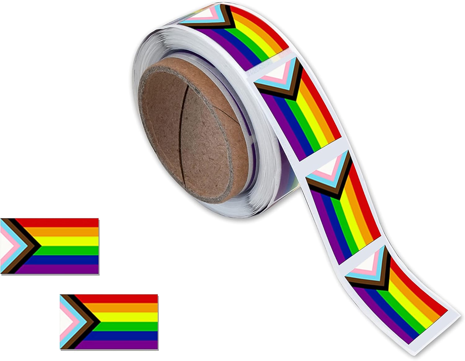 Progress Pride Daniel Quasar – Calcomanías rectangulares de bandera para orgullo gay, orgullo lesbiano, orgullo transgénero, conciencia LGBTQ,