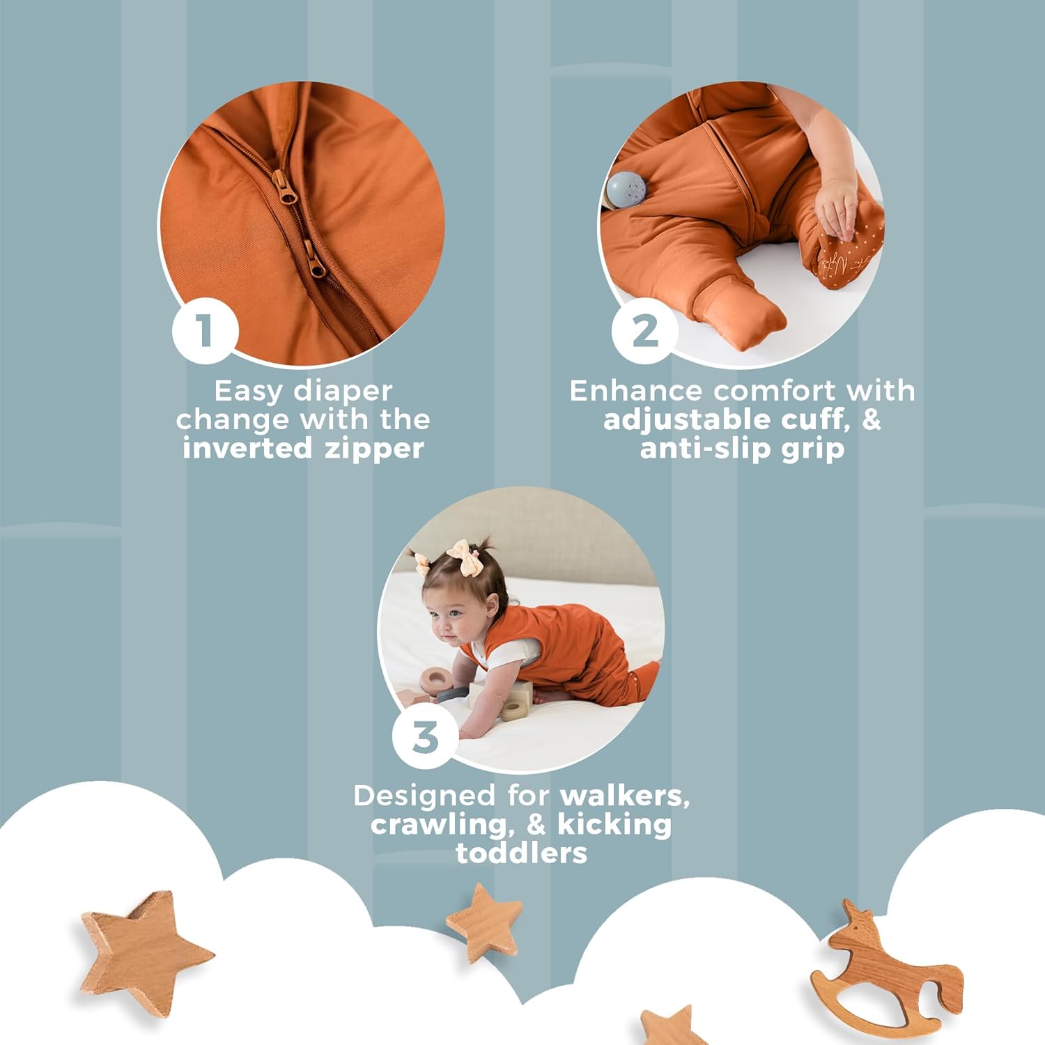 0.5 TOG – Saco de dormir sin mangas, suave para bebés y niños pequeños