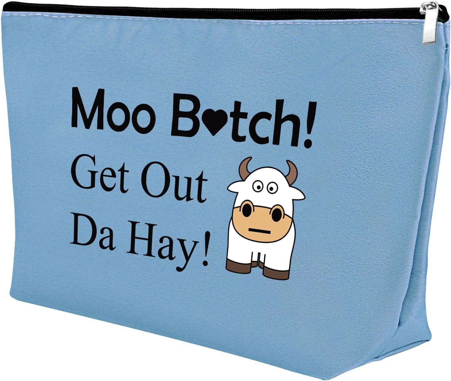 Bolsa de maquillaje de vaca, regalo para amantes de las vacas, regalos para niñas, mujeres, bolsa de cosméticos de vaca, Azul