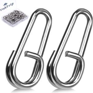 Anillos divididos ovalados para pesca, 50 clips de alimentación de pesca, cambio rápido para señuelos de acero inoxidable Anillos divididos ovalados para pesca, 50 clips de alimentación de pesca, cambio rápido para señuelos de acero inoxidable