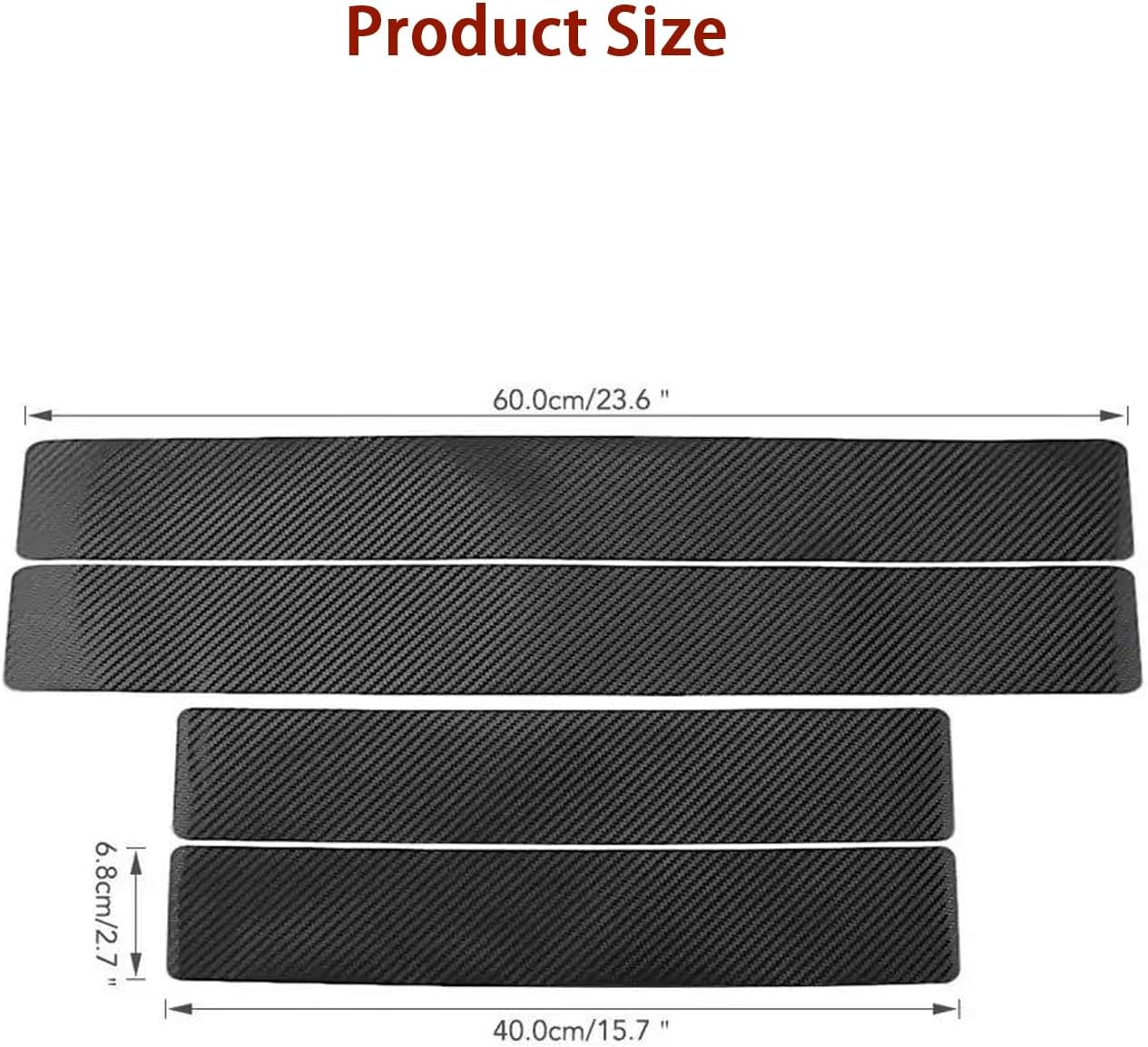 5 protectores de umbral de puerta de automóvil, protector universal 3D para umbral de puerta de automóvil, adhesivo de fibra de carbono,