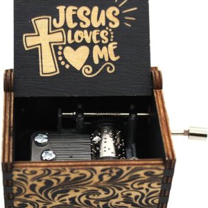 Caja de música de madera, cajas de música Jesús Love Me, regalo para cristianos, amigos, idea de regalo para cumpleaños, graduación, Navidad, Año Caja de música de madera, cajas de música Jesús Love Me, regalo para cristianos, amigos, idea de regalo para cumpleaños, graduación, Navidad, Año