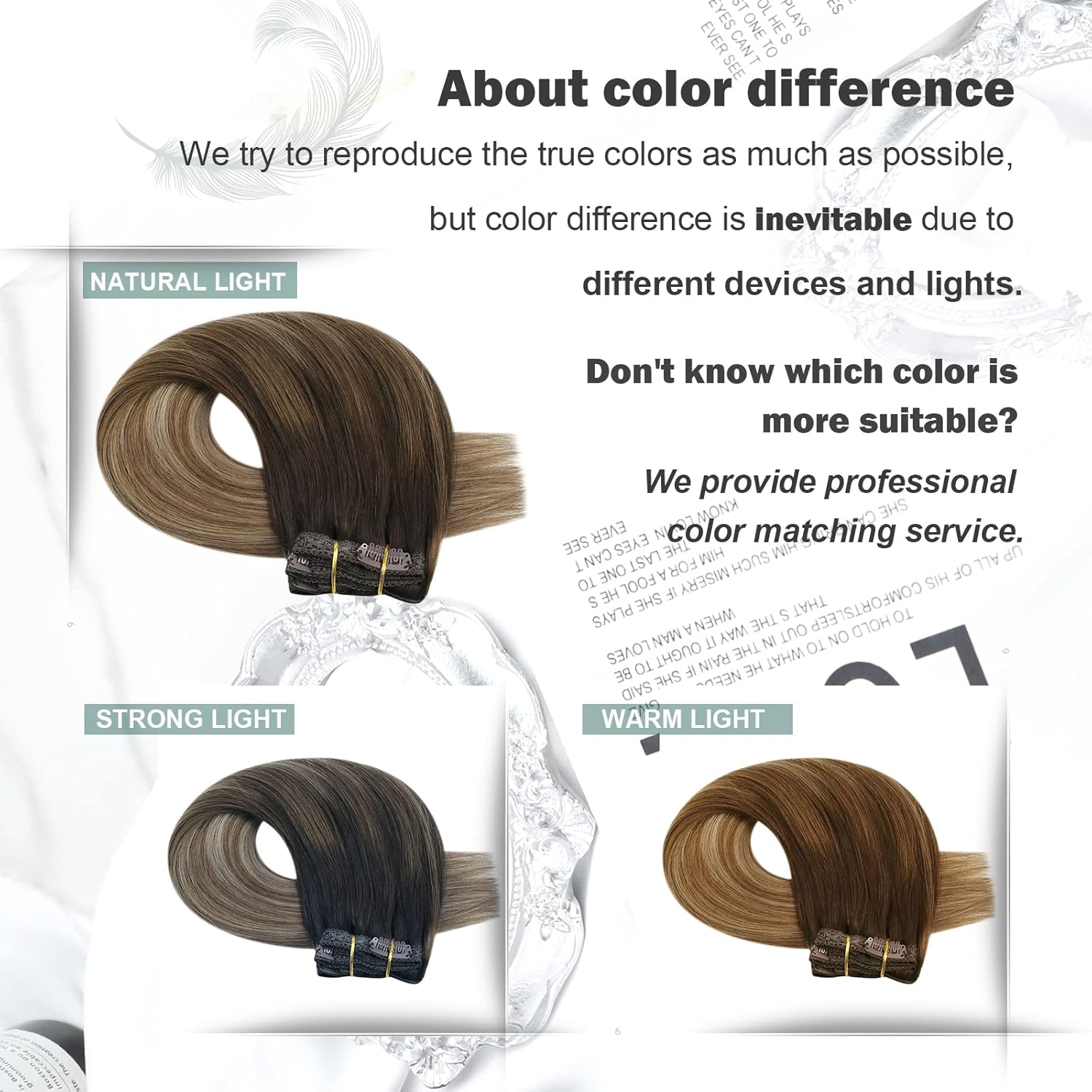 Moresoo – Extensiones de cabello humano Remy con pinzas, balayage, color degradado, trama doble, cabello grueso, para toda la cabeza, 20 pulgadas,