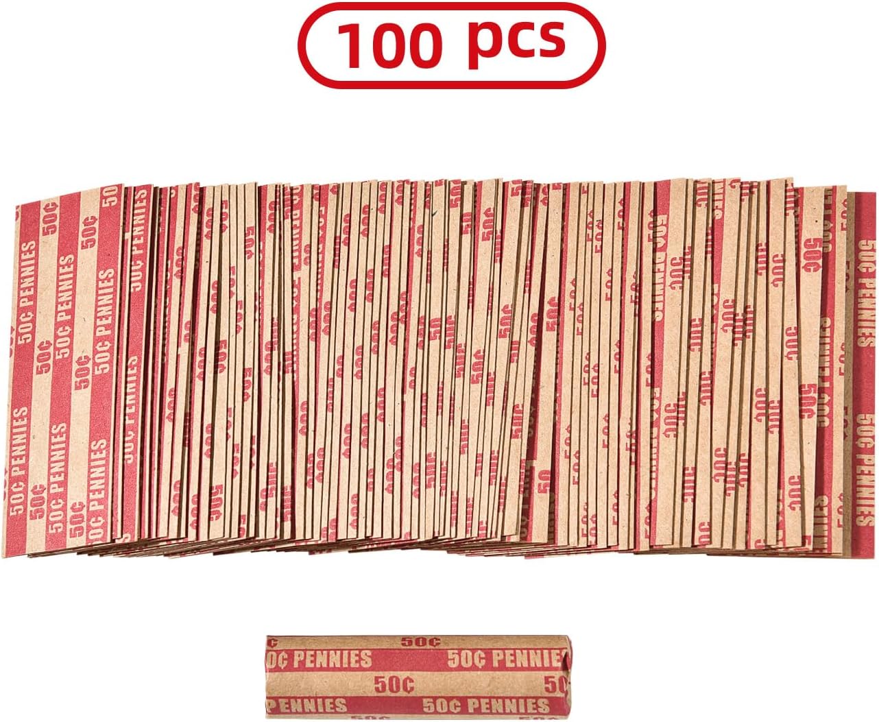 Sumerfnt Penny Coin Wrappers Penny Sleeves Flat Penny Rolls Wrappers Envolturas 100 unidades