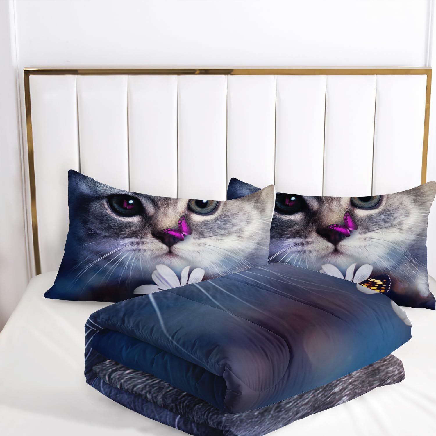 AILONEN Juego de edredón para niños, tamaño individual, juego de ropa de cama para niños y niñas, juego de edredón de 3 piezas, 1 edredón y 2 fundas